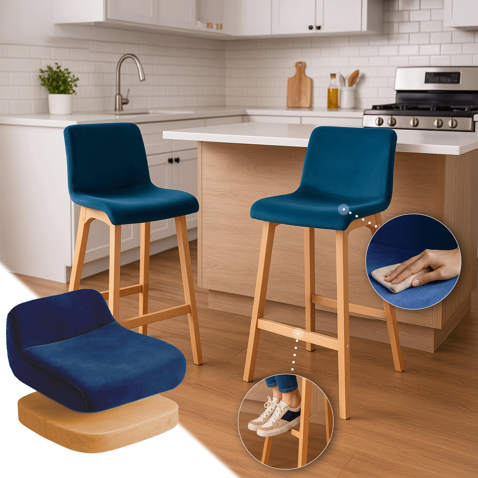 Barkruk Hover Fluweel Vierpoots frame Natura