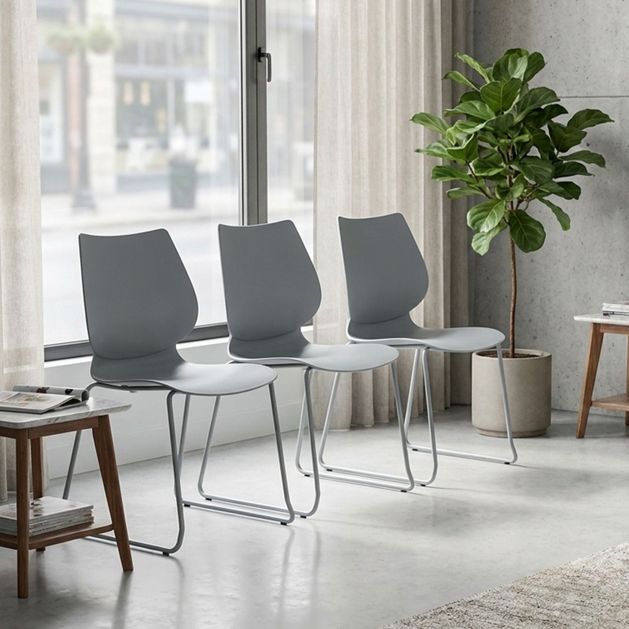 Set van 2 stapelstoelen Houma