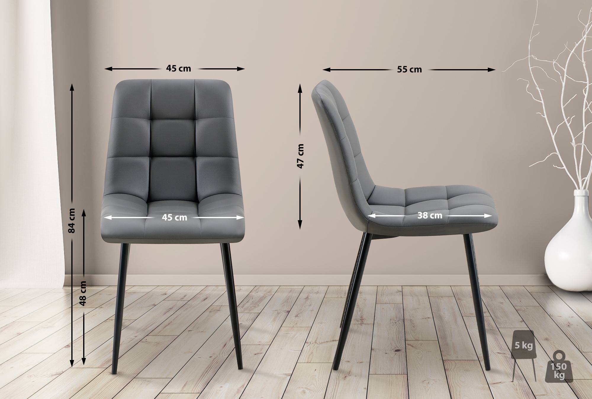 Set van 4 eetkamerstoelen Antibes kunstleer