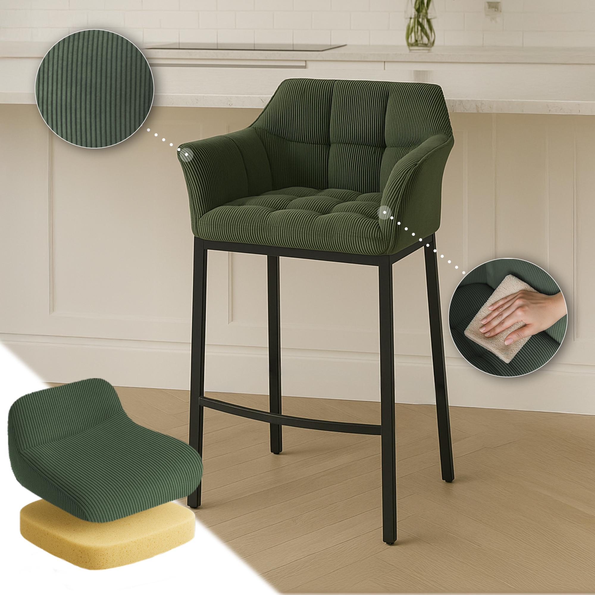 Barkruk Damaso Cord met Vierpootsframe
