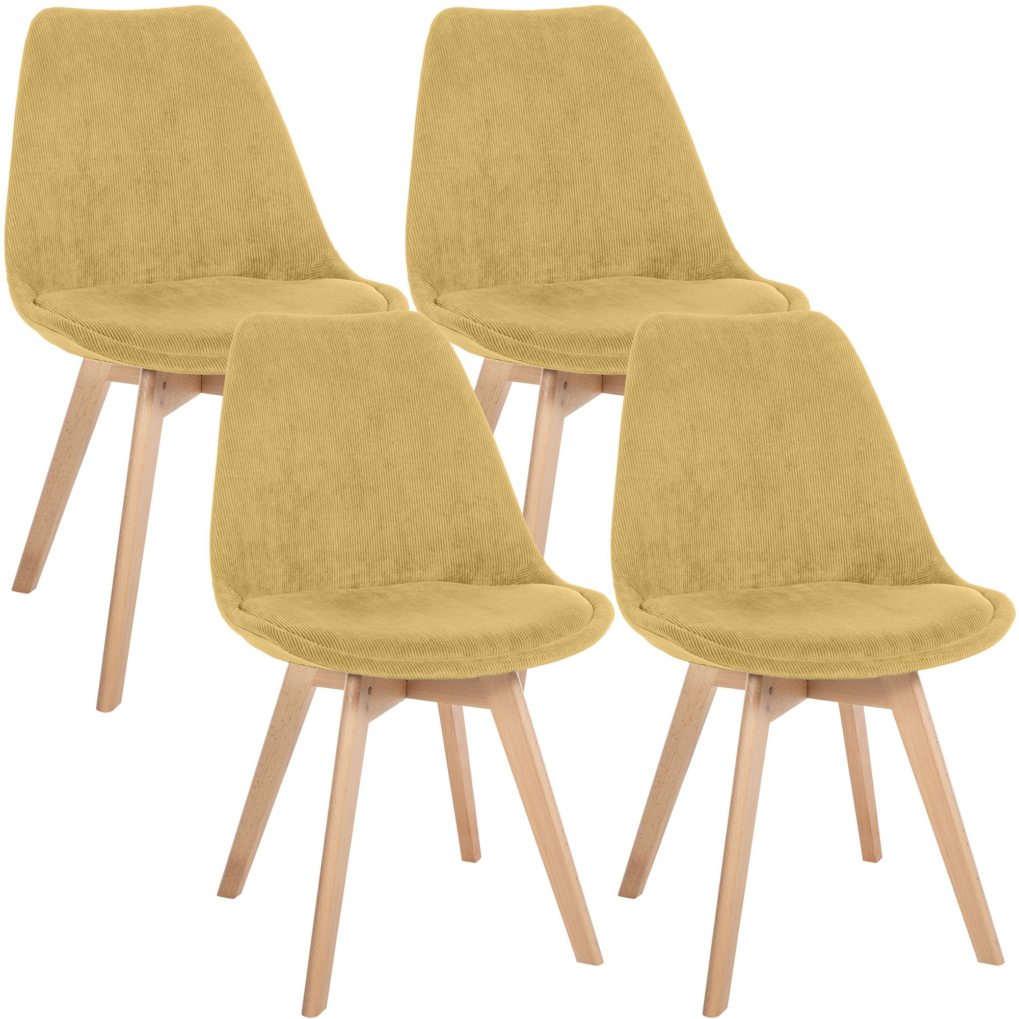 4-delige set Linares eetkamerstoelen