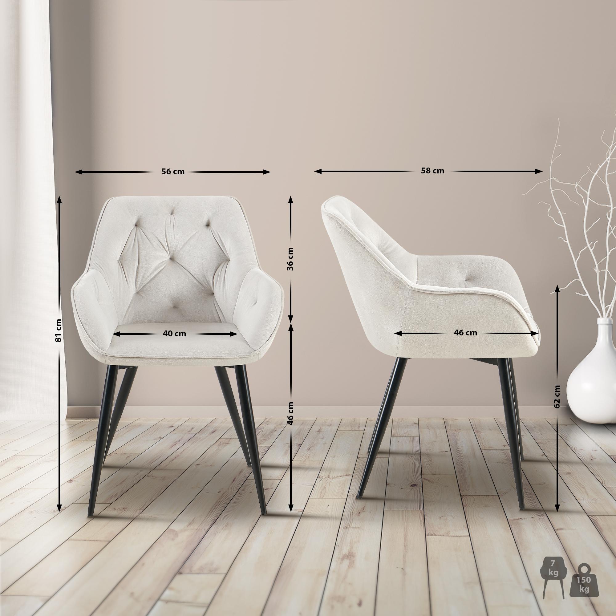 Eetkamerstoel Cassis met fluwelen bekleding