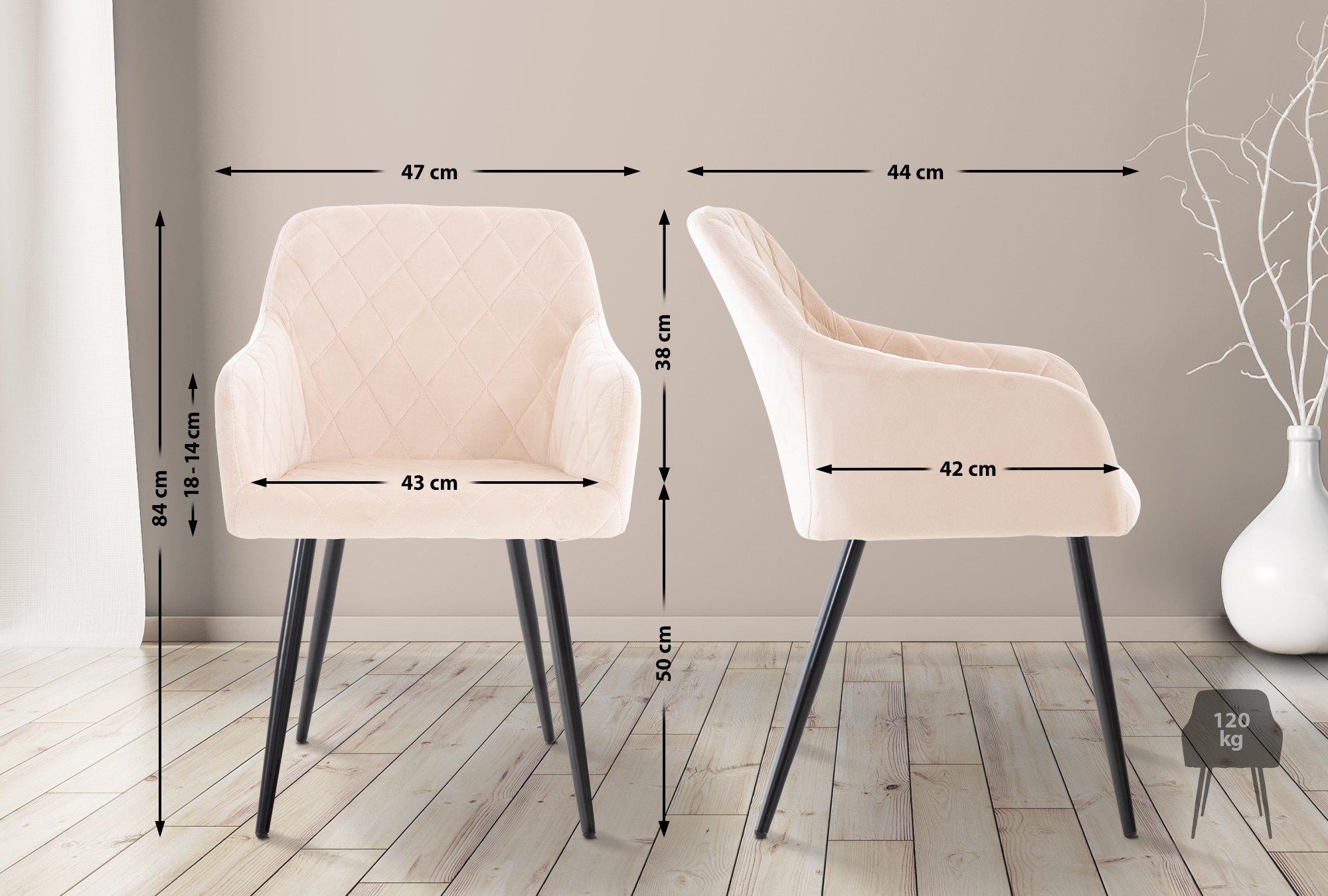 Set van 4 Eetkamerstoelen Shila