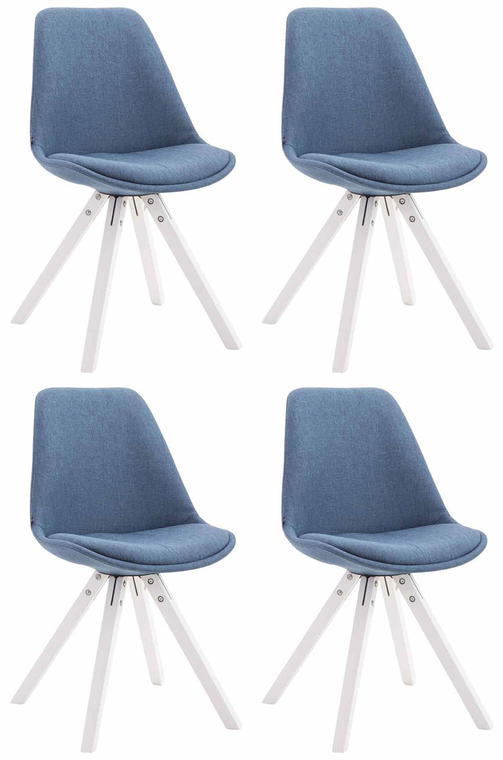 Set van 4 eetkamerstoelen Toulouse stof vierkant