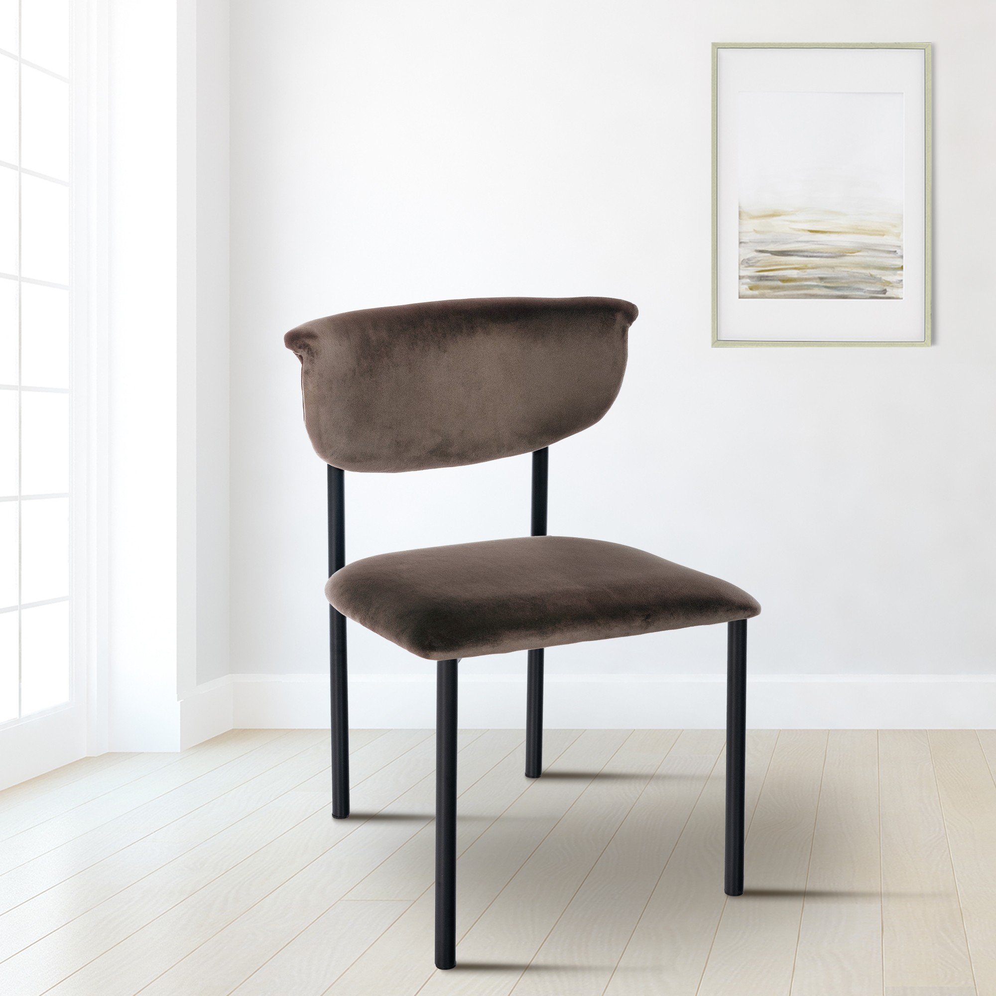 Set van 2 eetkamerstoelen Gambell fluweel