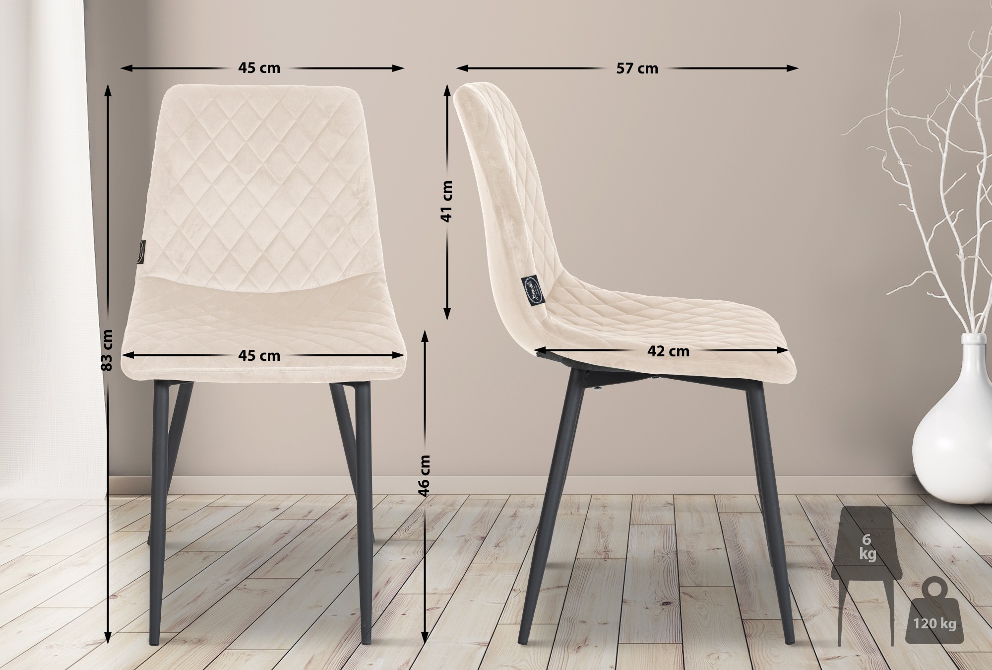 Set van 4 stoelen Telde Fluweel