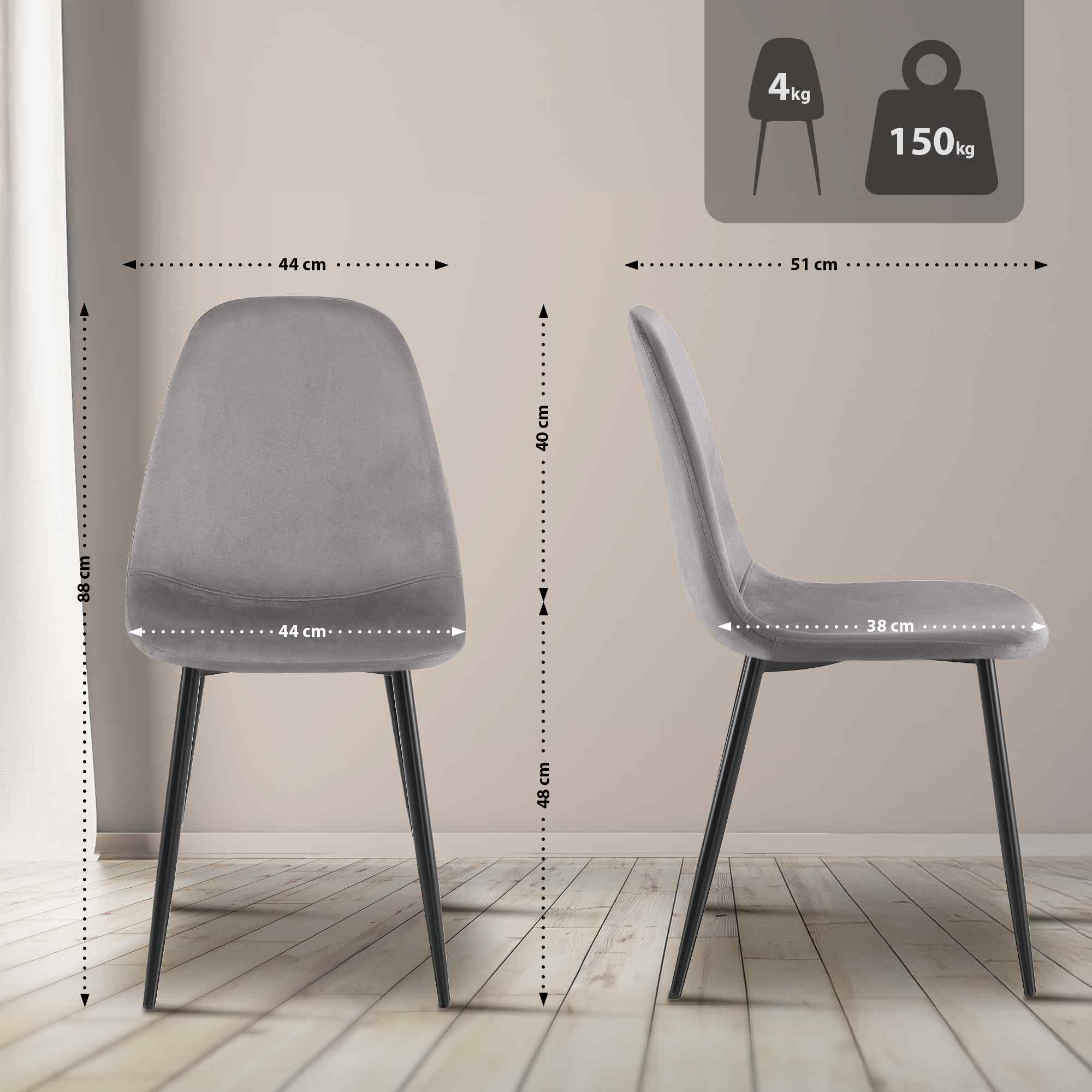 4-delige set eetkamerstoelen Napier