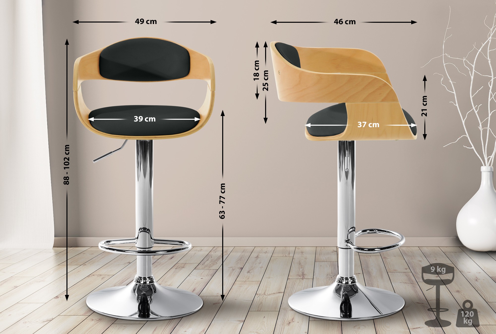 Barkruk Kingston Kunstleer