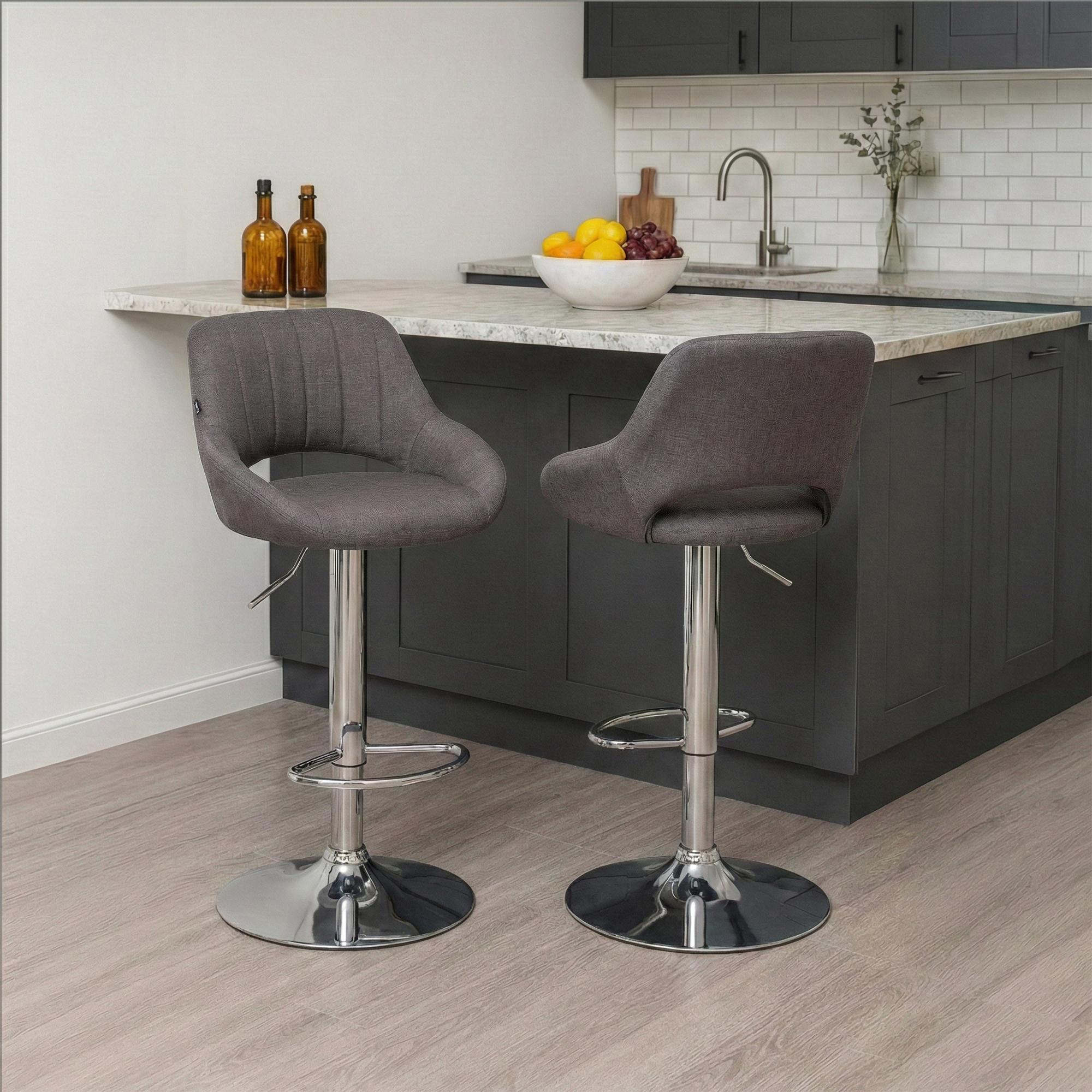 Set van 2 barkrukken Milet, stof