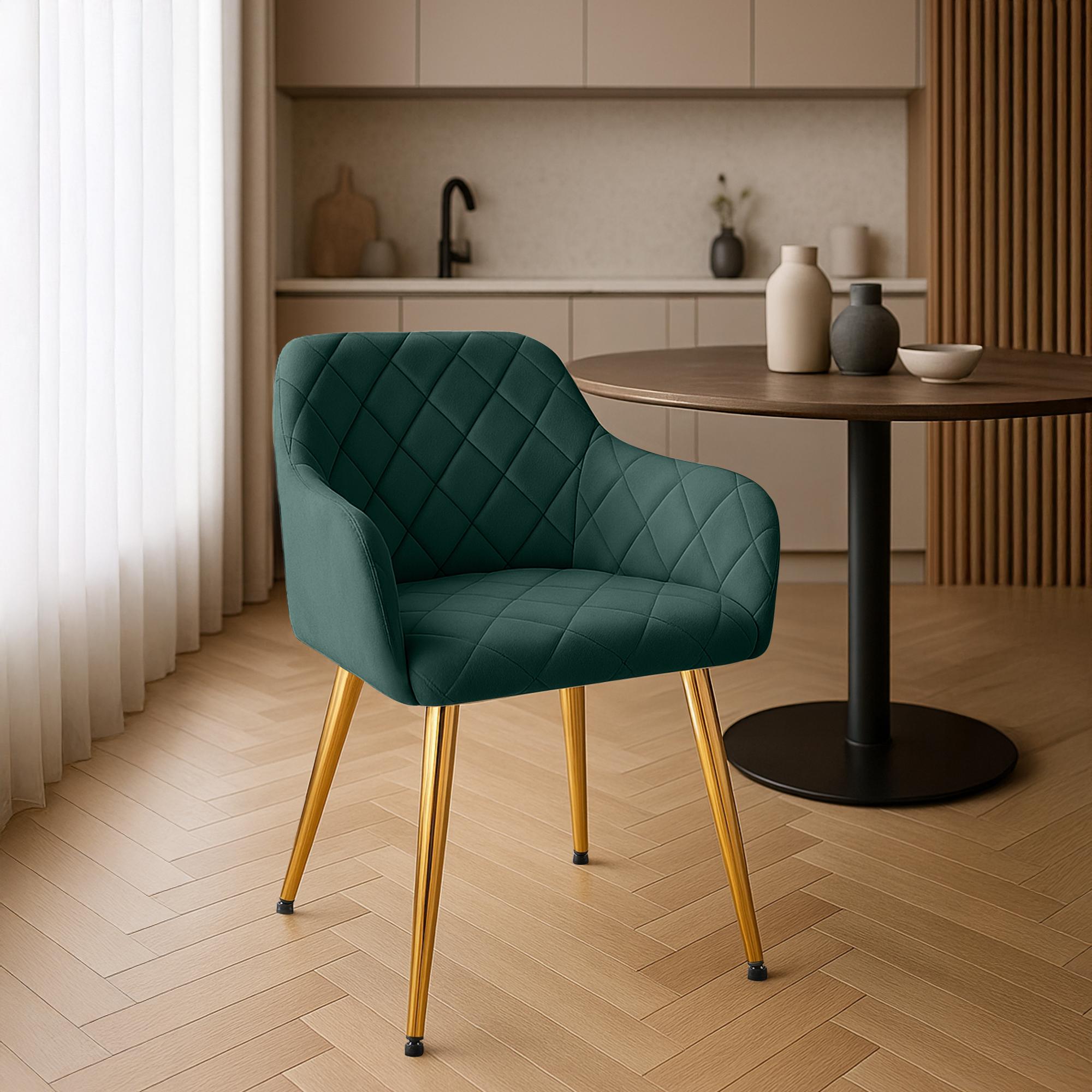 Set van 2 eetkamerstoelen Monett fluweel