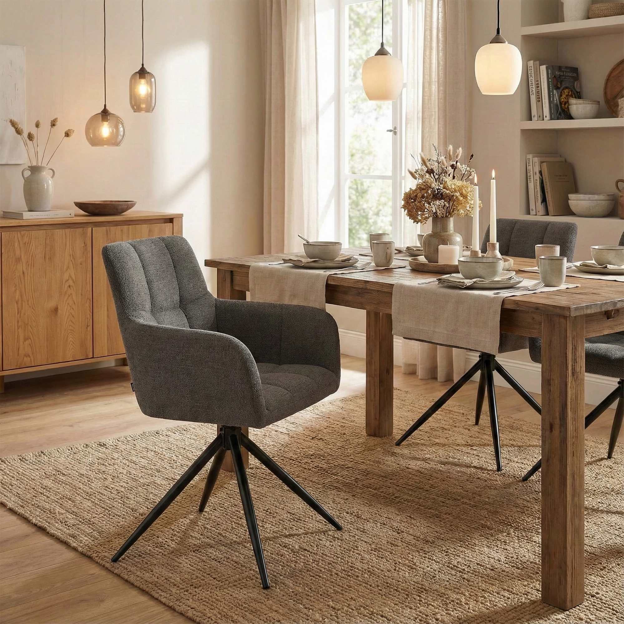 Set van 2 eetkamerstoelen Jonah stof
