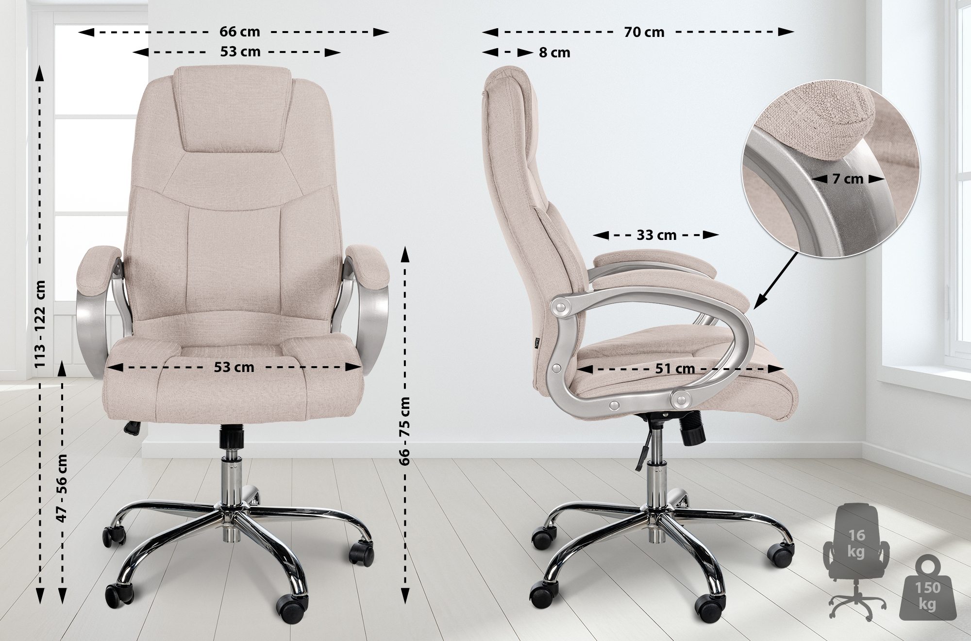 Bureaustoel Apoll XL Stof