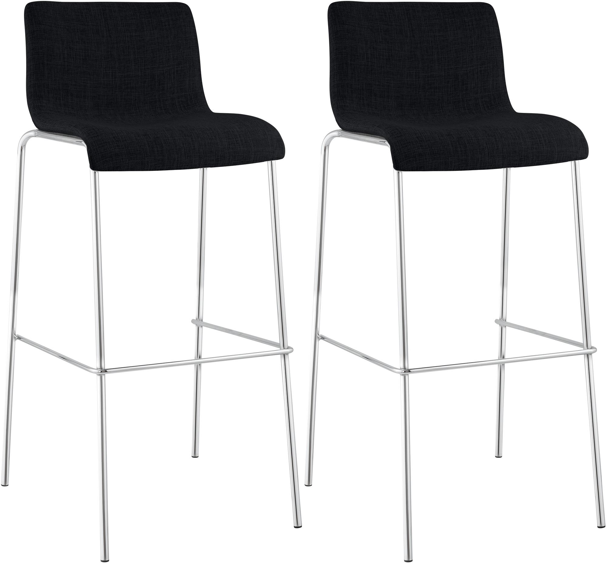 Set van 2 barstoelen Hover, stof, 4-poots onderstel