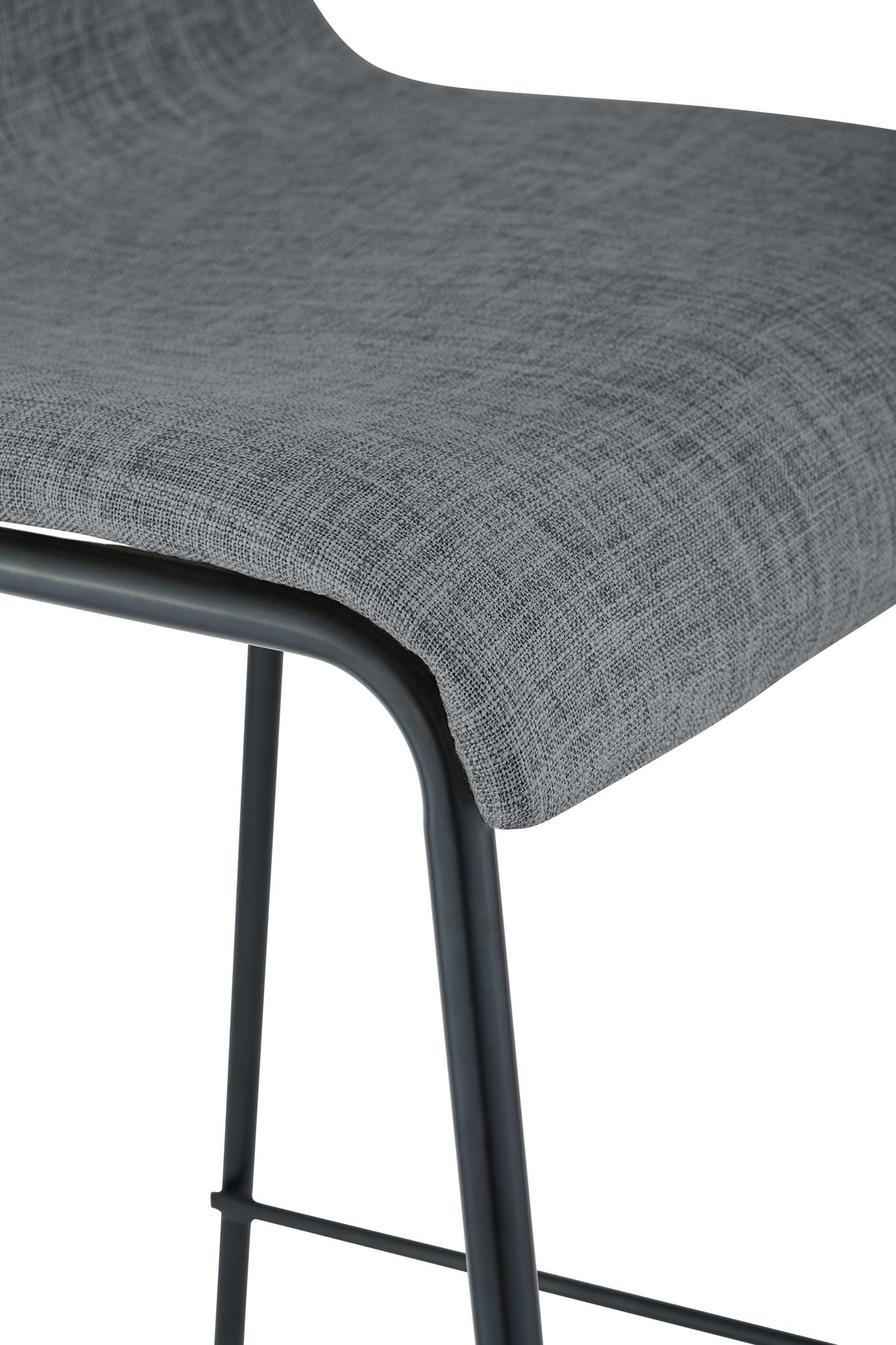 Set van 2 barstoelen Hover, stof, 4-poots onderstel