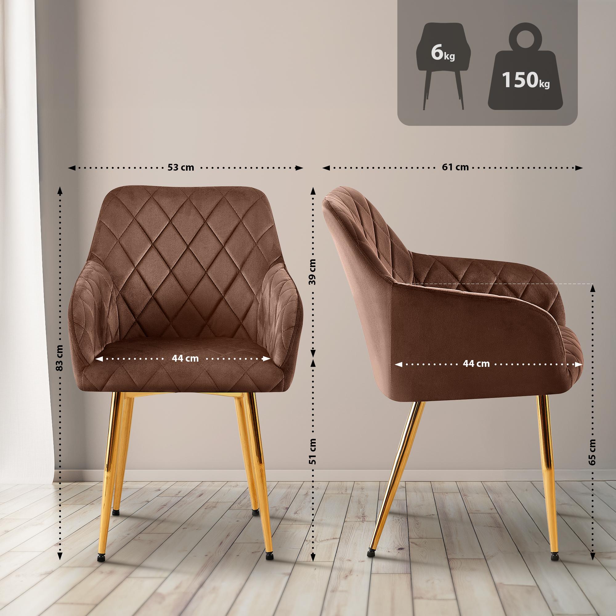Set van 2 eetkamerstoelen Monett fluweel