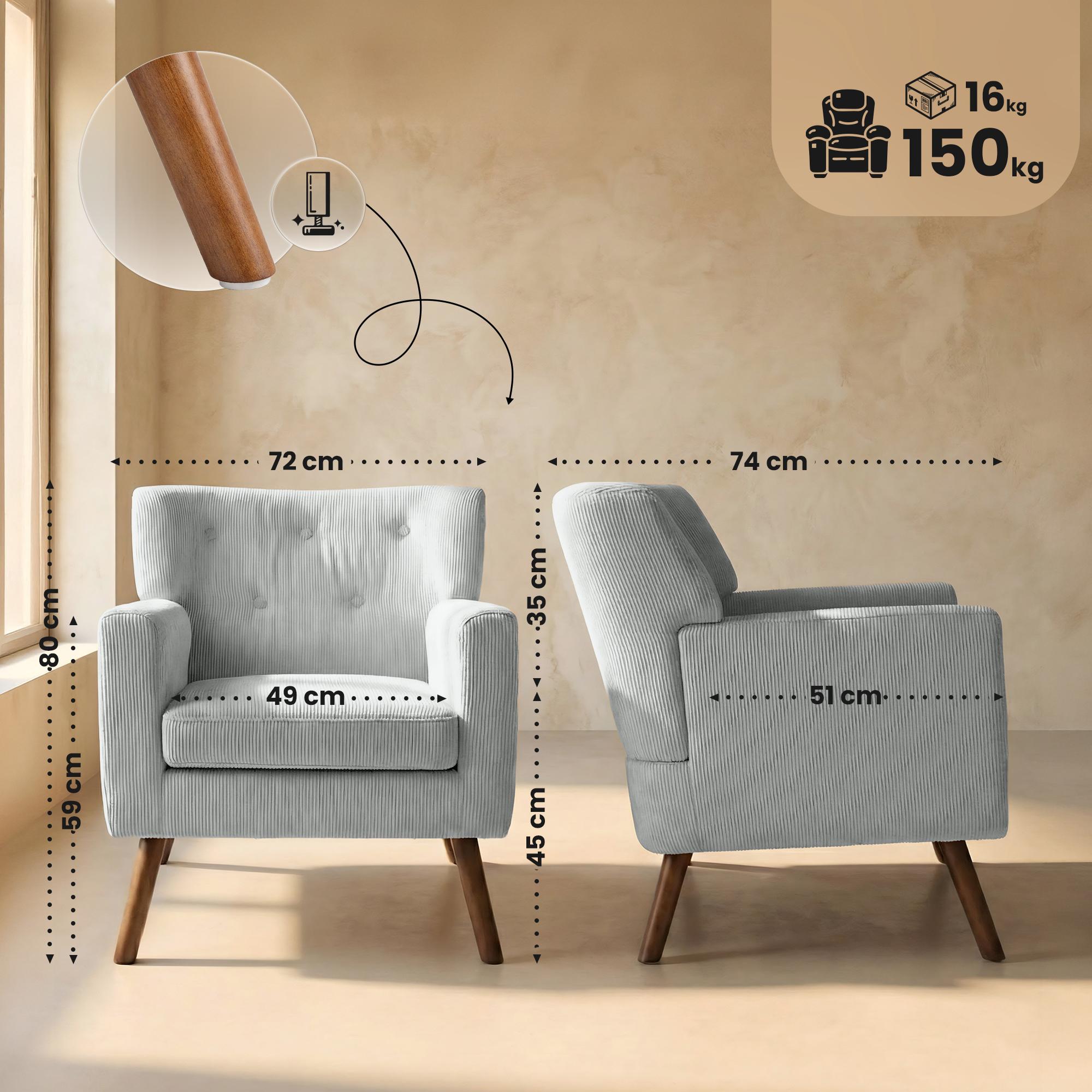 Fauteuil Kioni corduroy