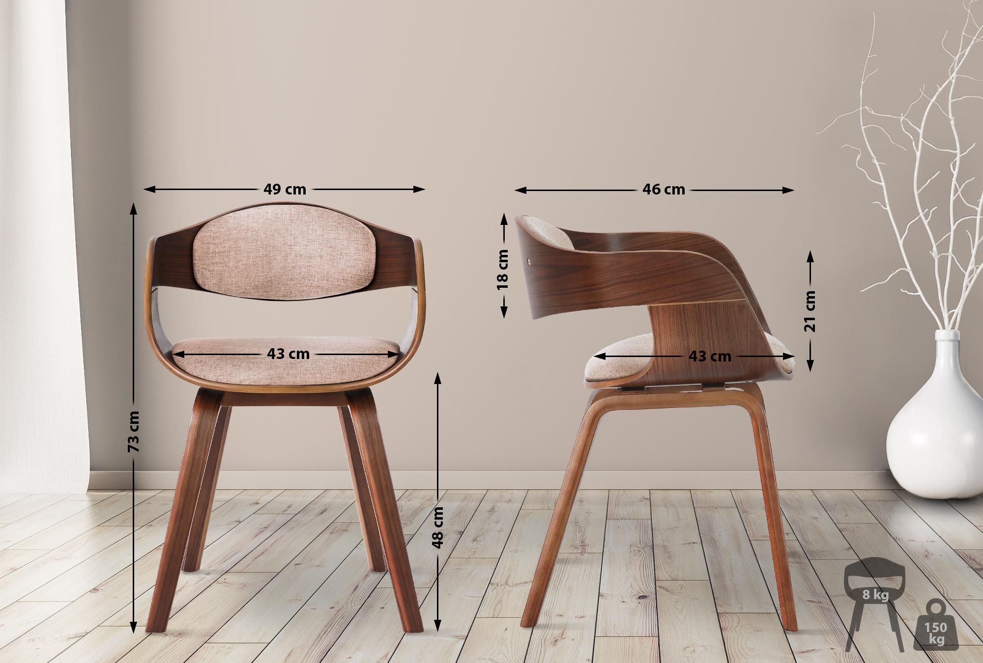 Set van 2 Kingston eetkamerstoelen Stof