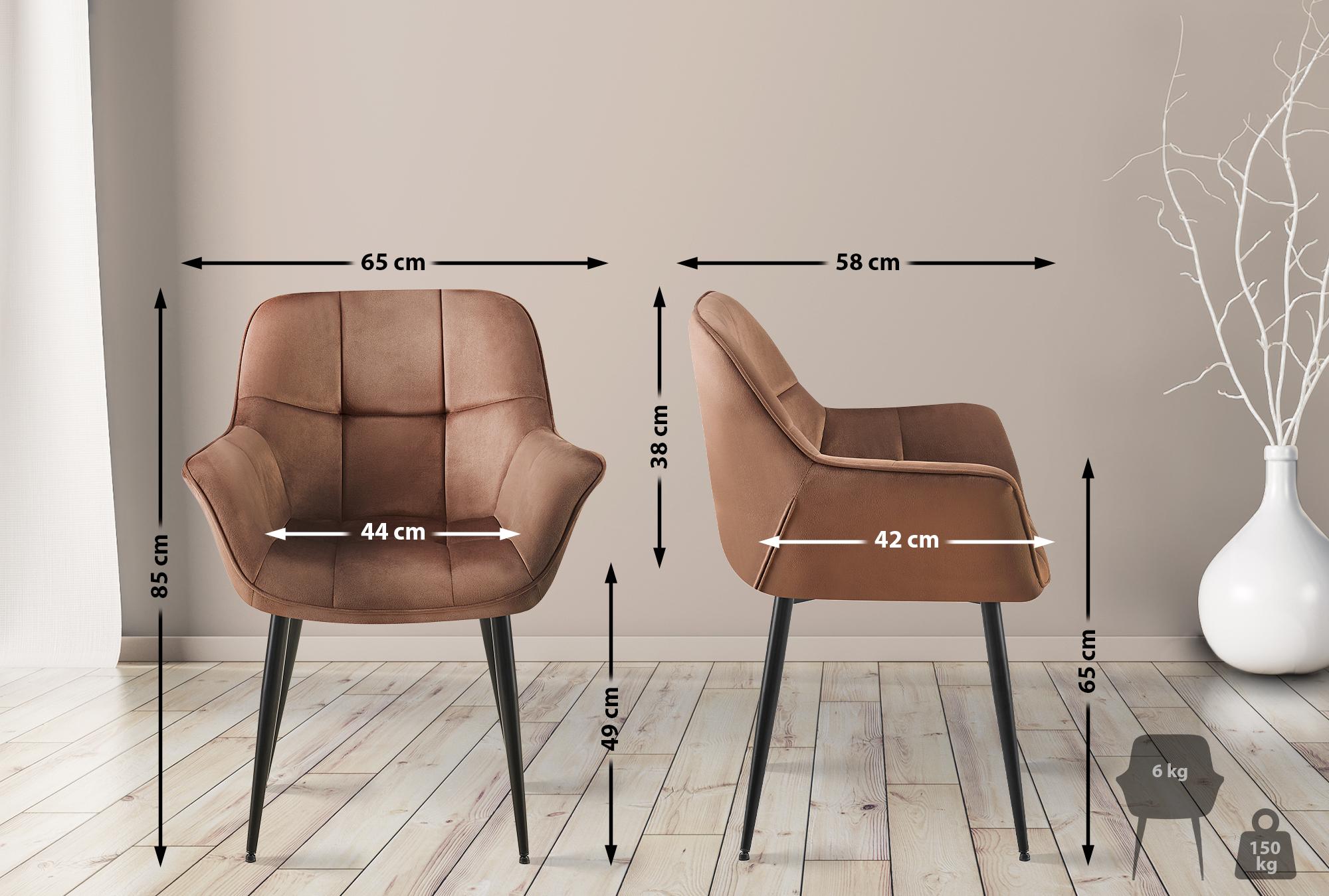Set van 2 Eetkamerstoelen Roseville fluweel