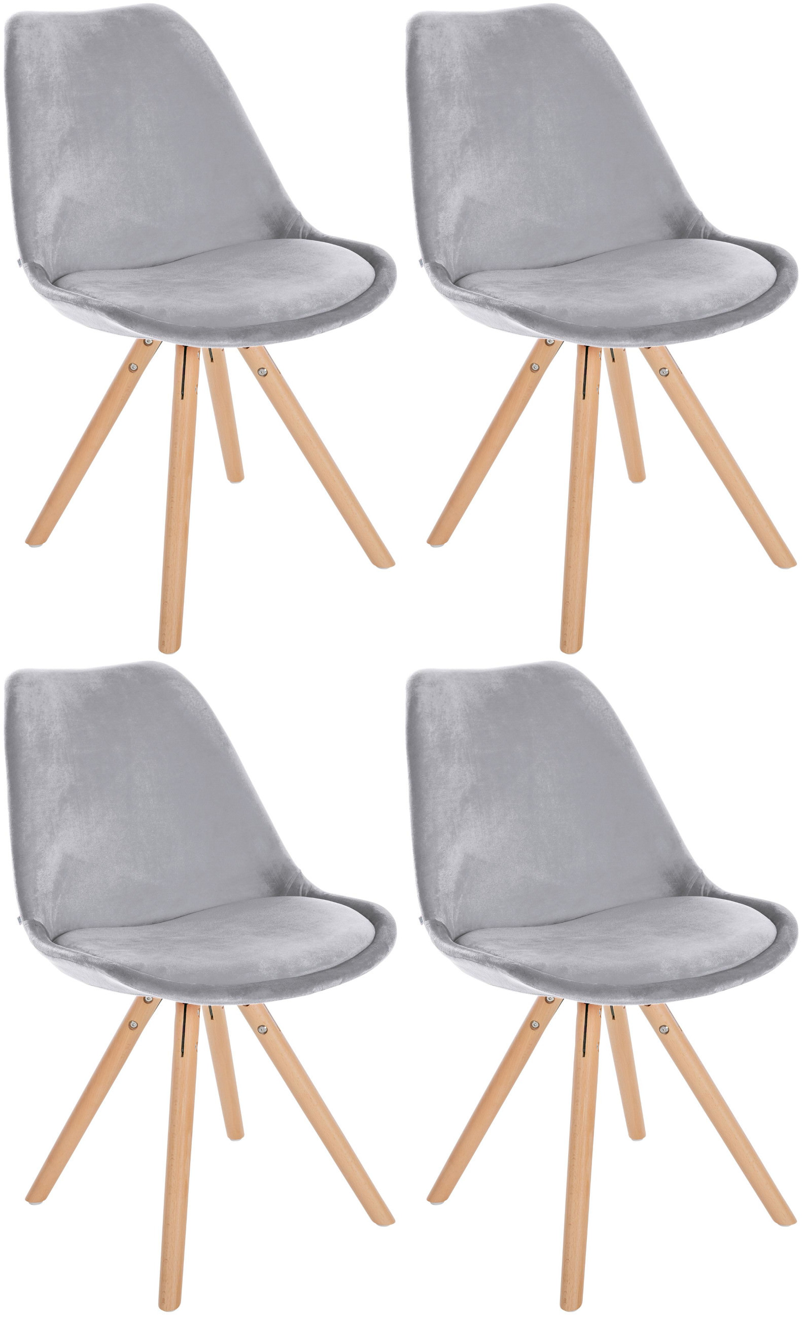 Set van 4 eetkamerstoelen Sofia fluweel
