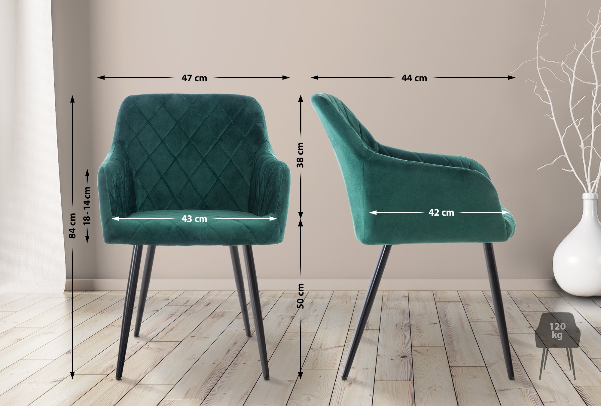Set van 4 Eetkamerstoelen Shila