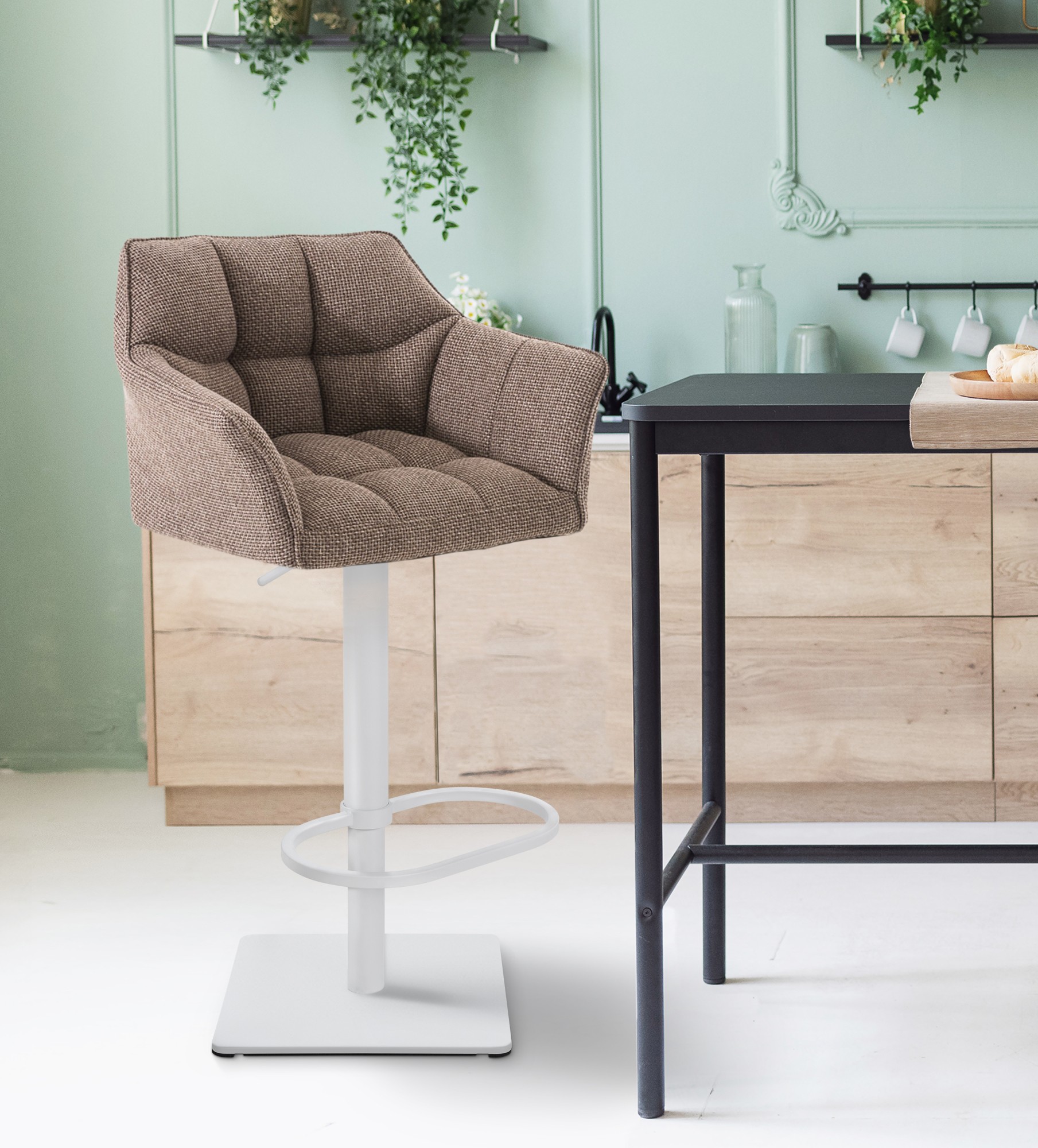Barkruk Damaso met stoffen bekleding