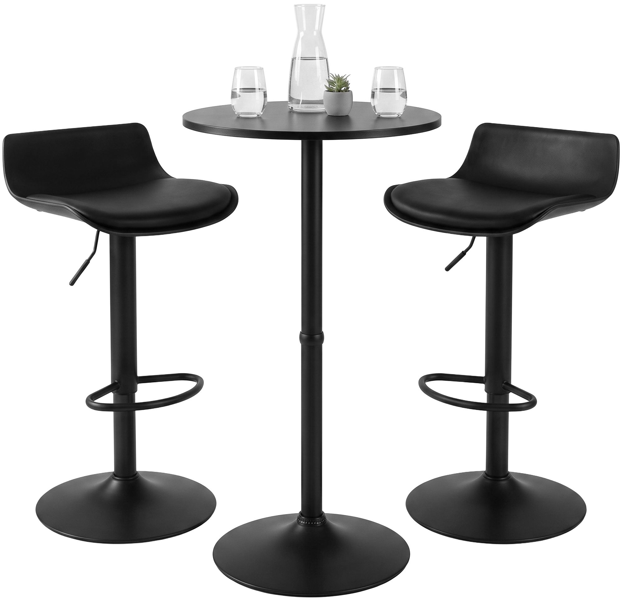 Barset Navo met 2 barkrukken in lederlook