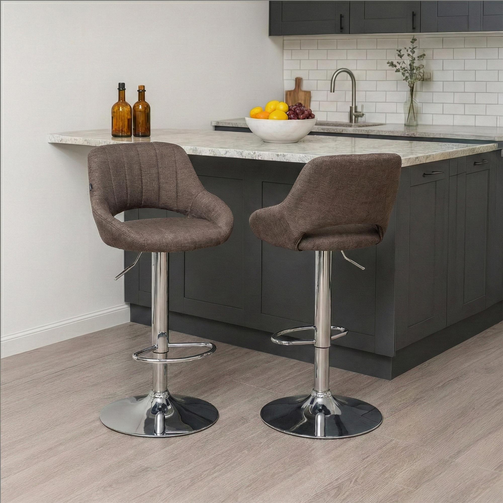 Set van 2 barkrukken Milet, stof