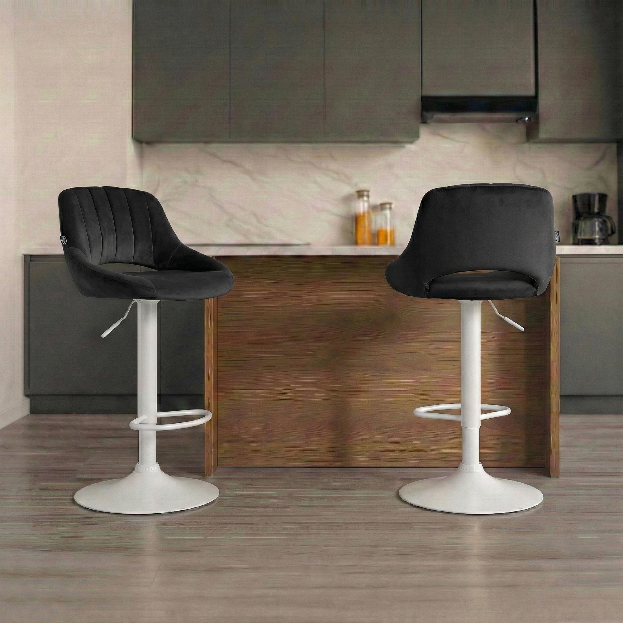Set van 2 Barkrukken Milet Fluweel