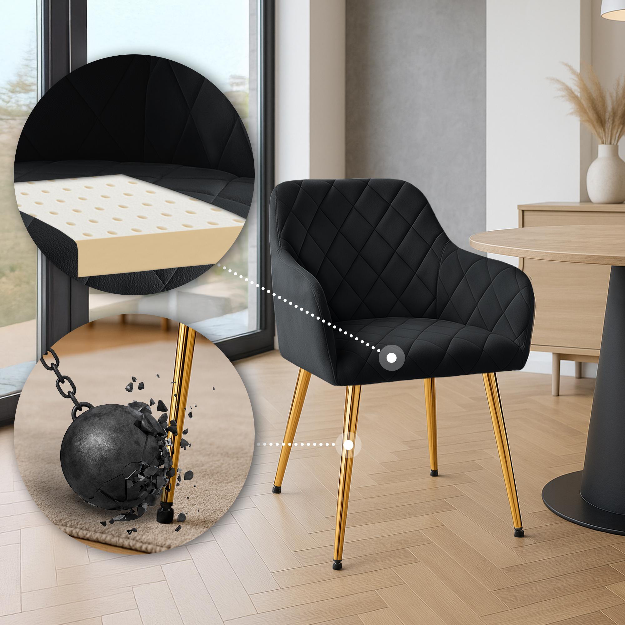 Set van 2 eetkamerstoelen Monett fluweel