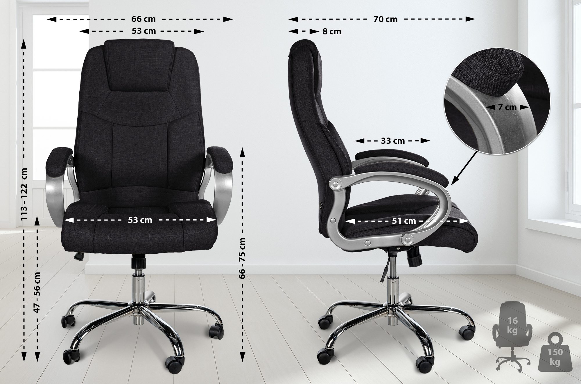 Bureaustoel Apoll XL Stof