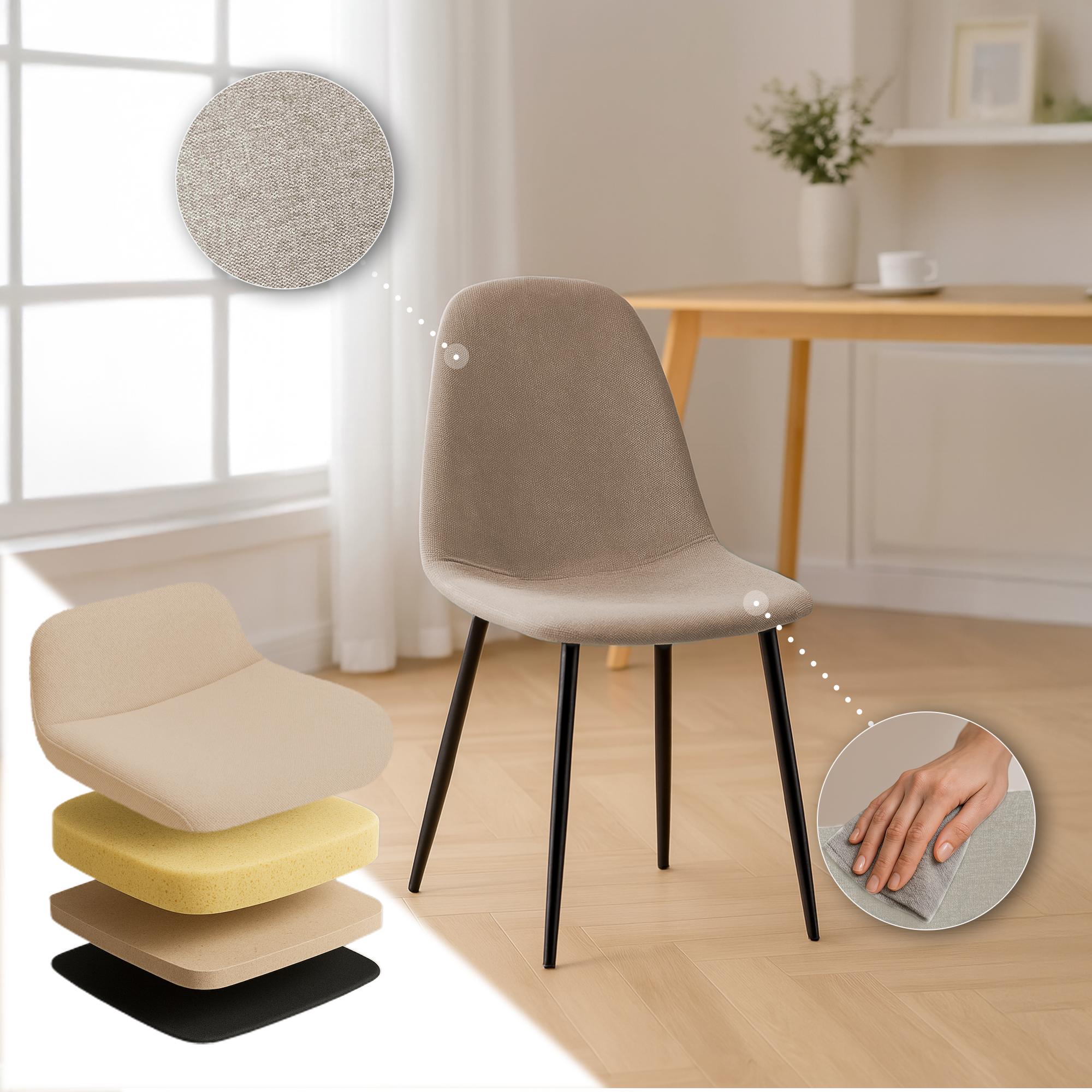 4-delige set eetkamerstoelen Napier