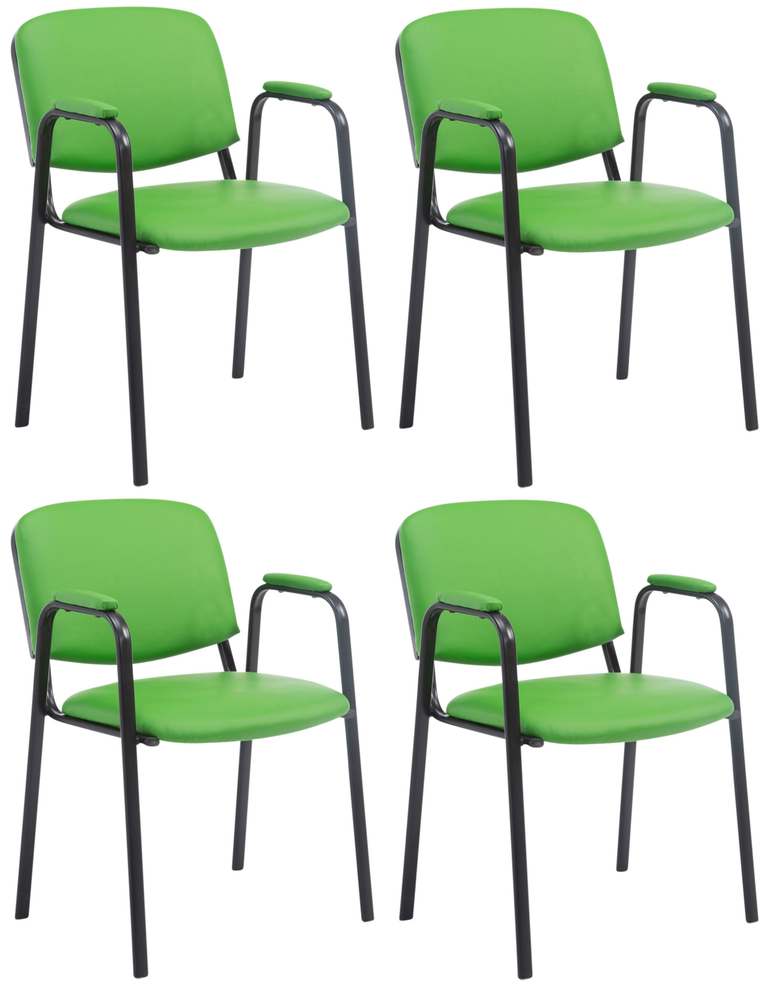 Set van 4 stapelstoelen Ken Pro kunstleer