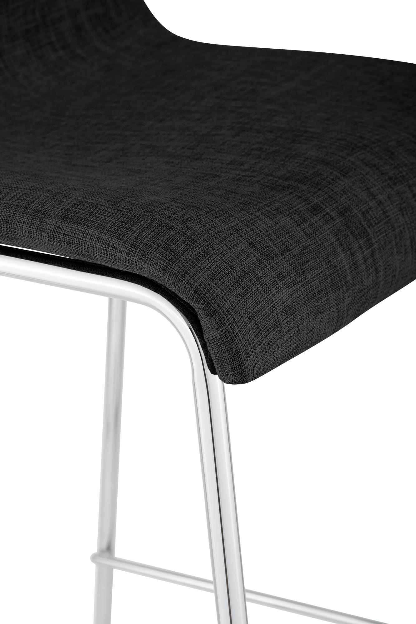 Set van 2 barstoelen Hover, stof, 4-poots onderstel