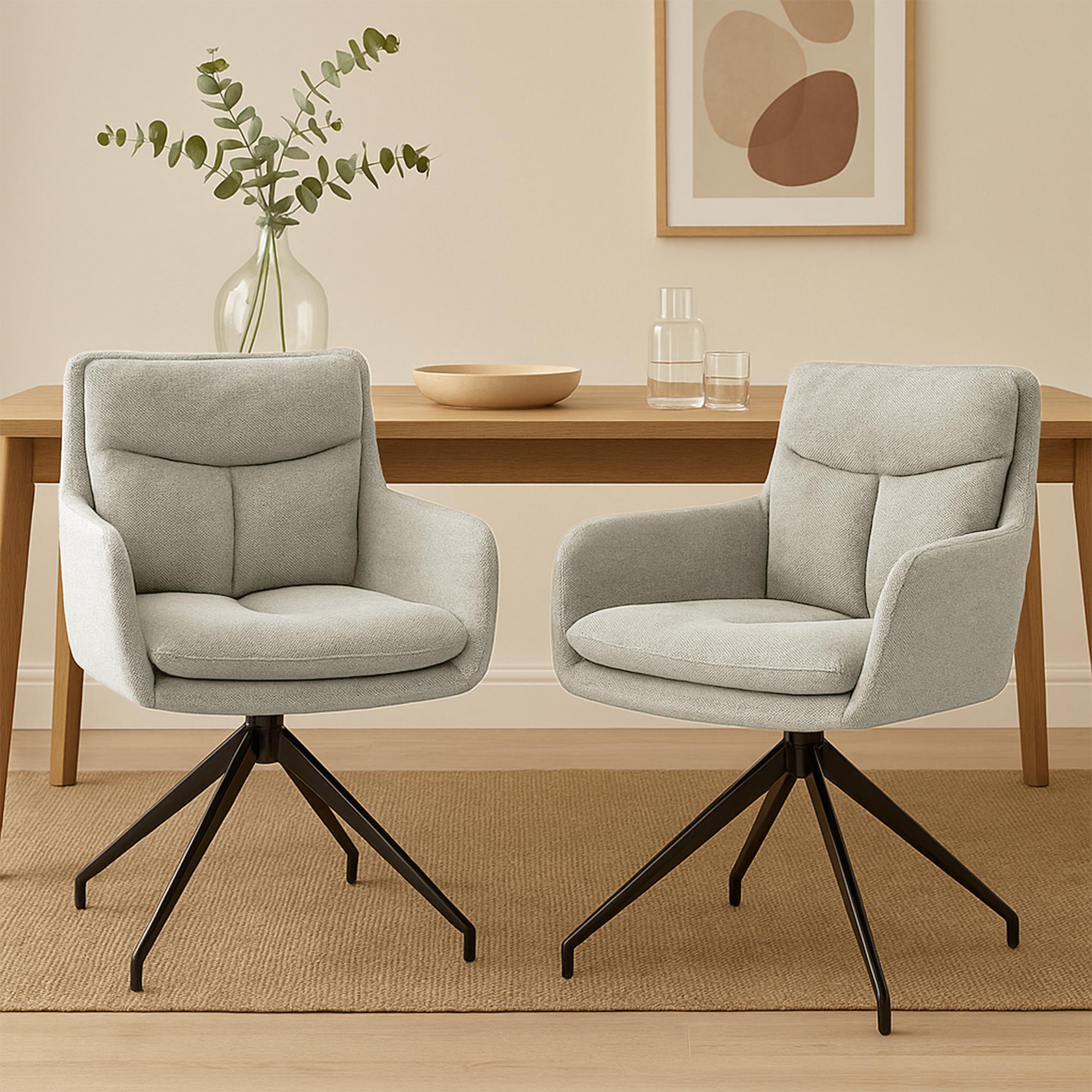 Set van 2 eetkamerstoelen Somers stof
