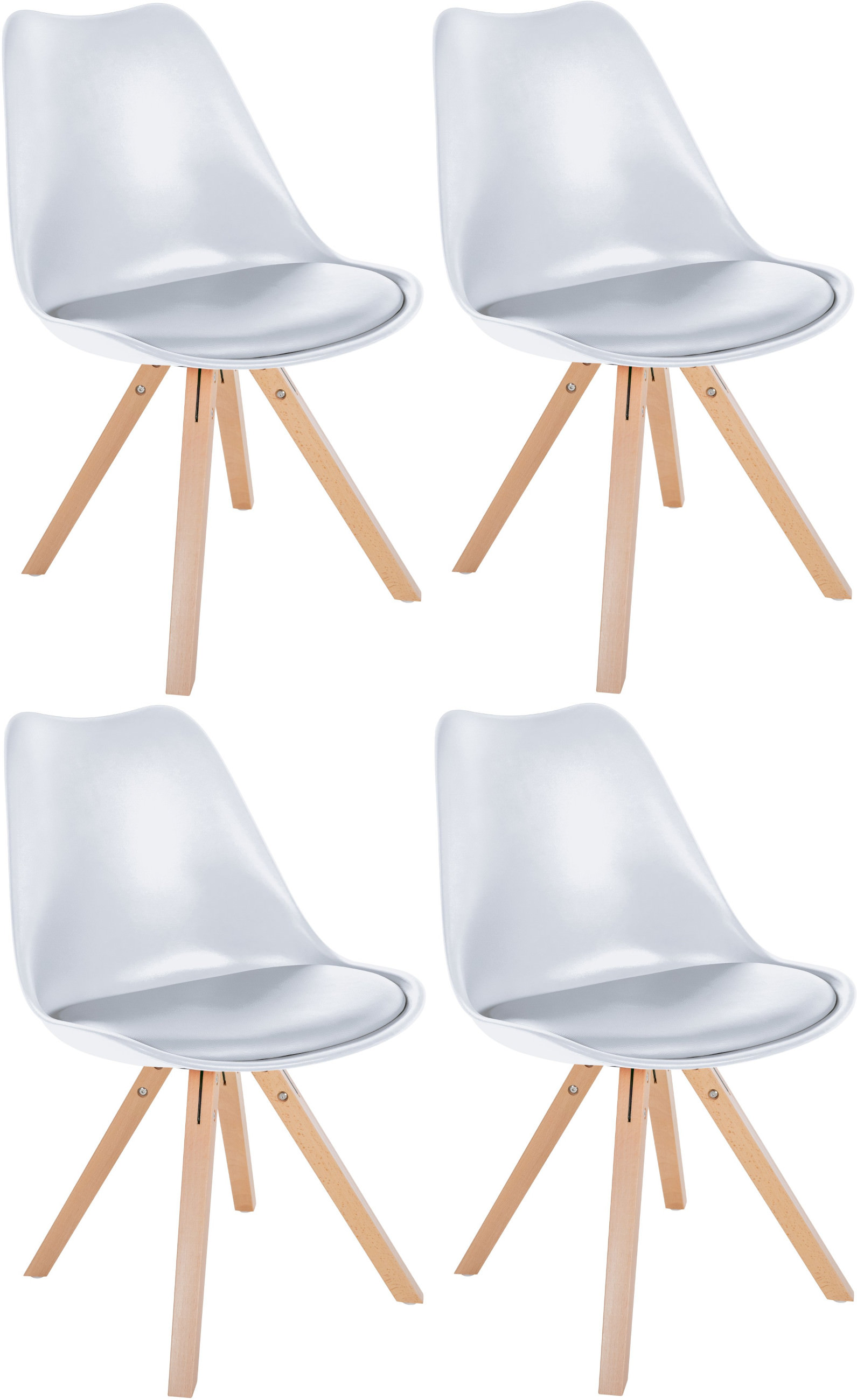 Set van 4 Eetkamerstoelen Sofia Kunststof
