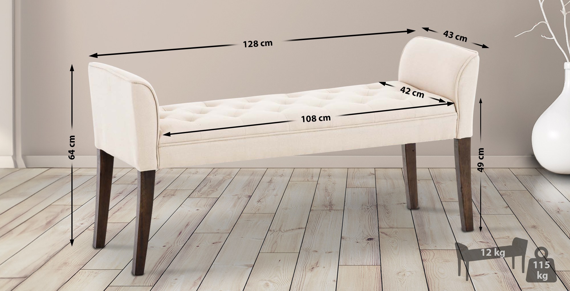 Chaise longue Cleopatra, stof