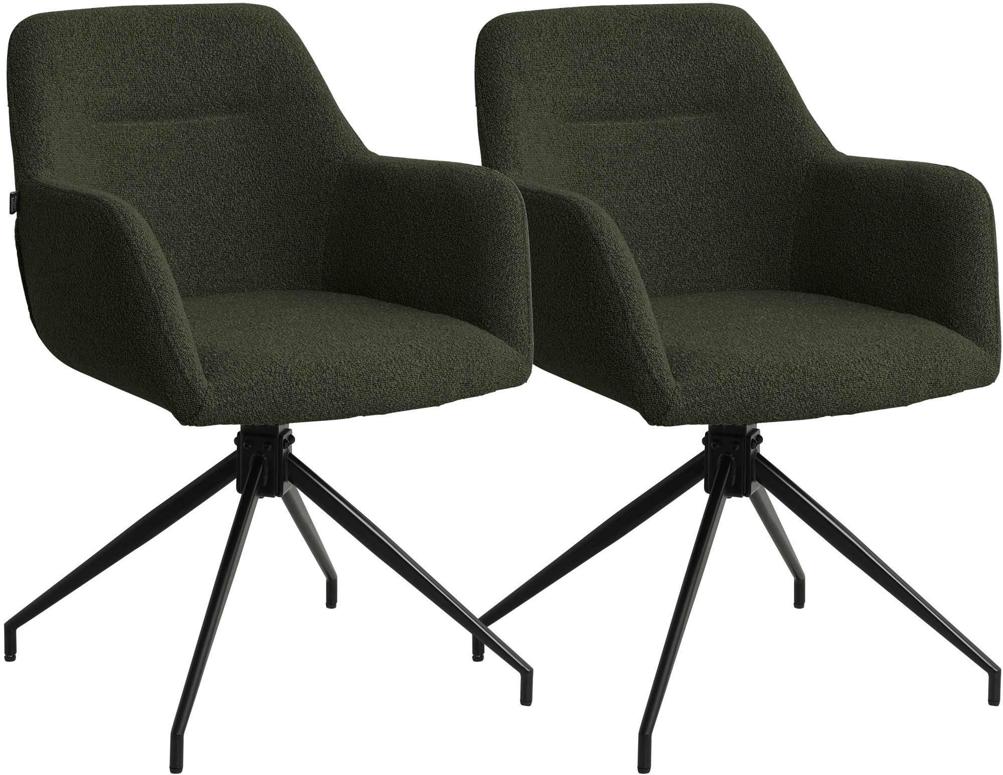 Set van 2 Eetkamerstoelen Merlinda met teddy stof