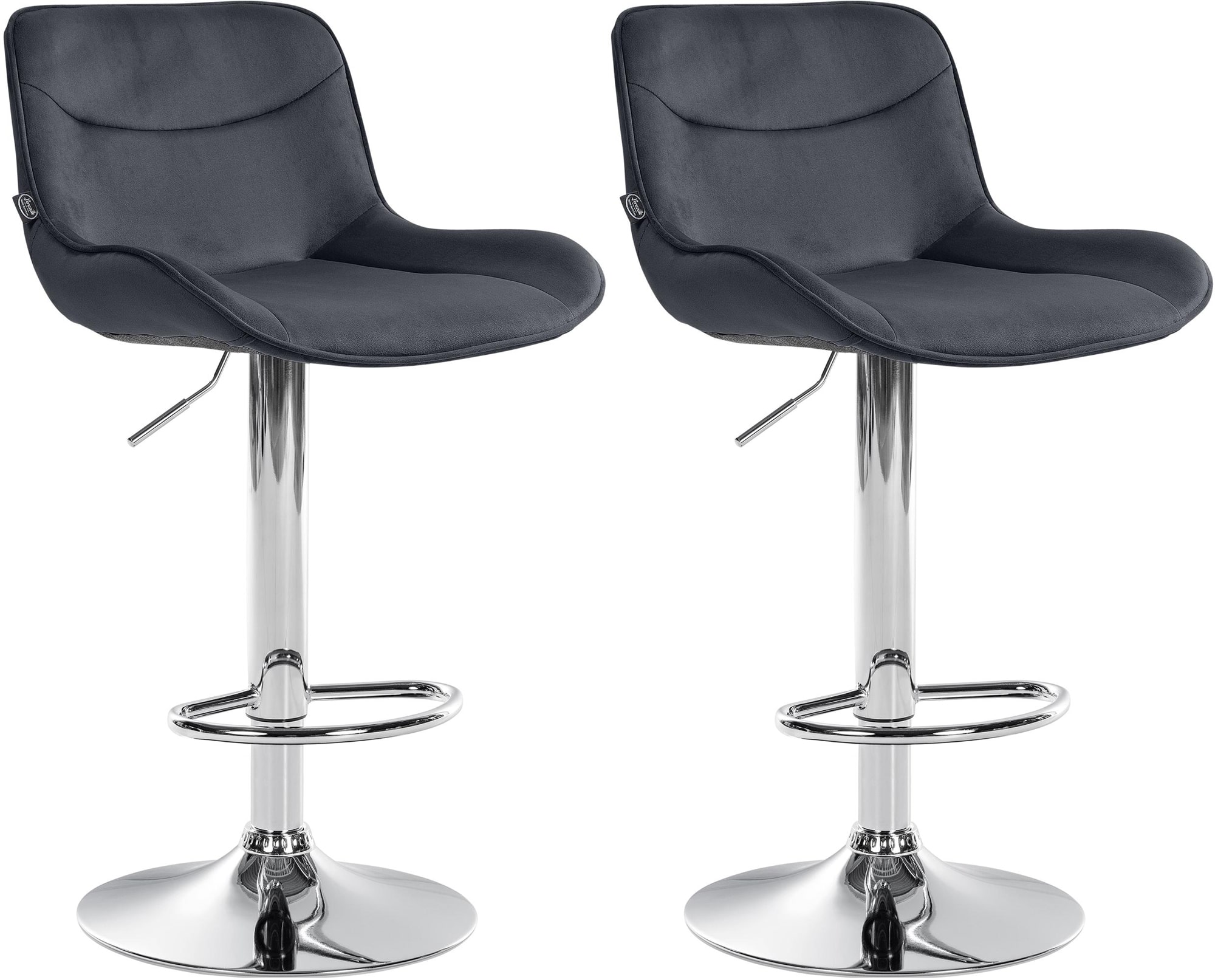 Set van 2 barkrukken Vonore fluweel