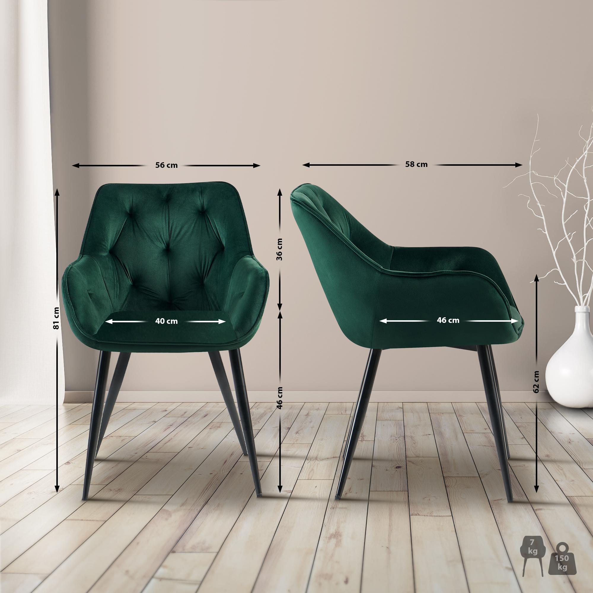 Eetkamerstoel Cassis met fluwelen bekleding