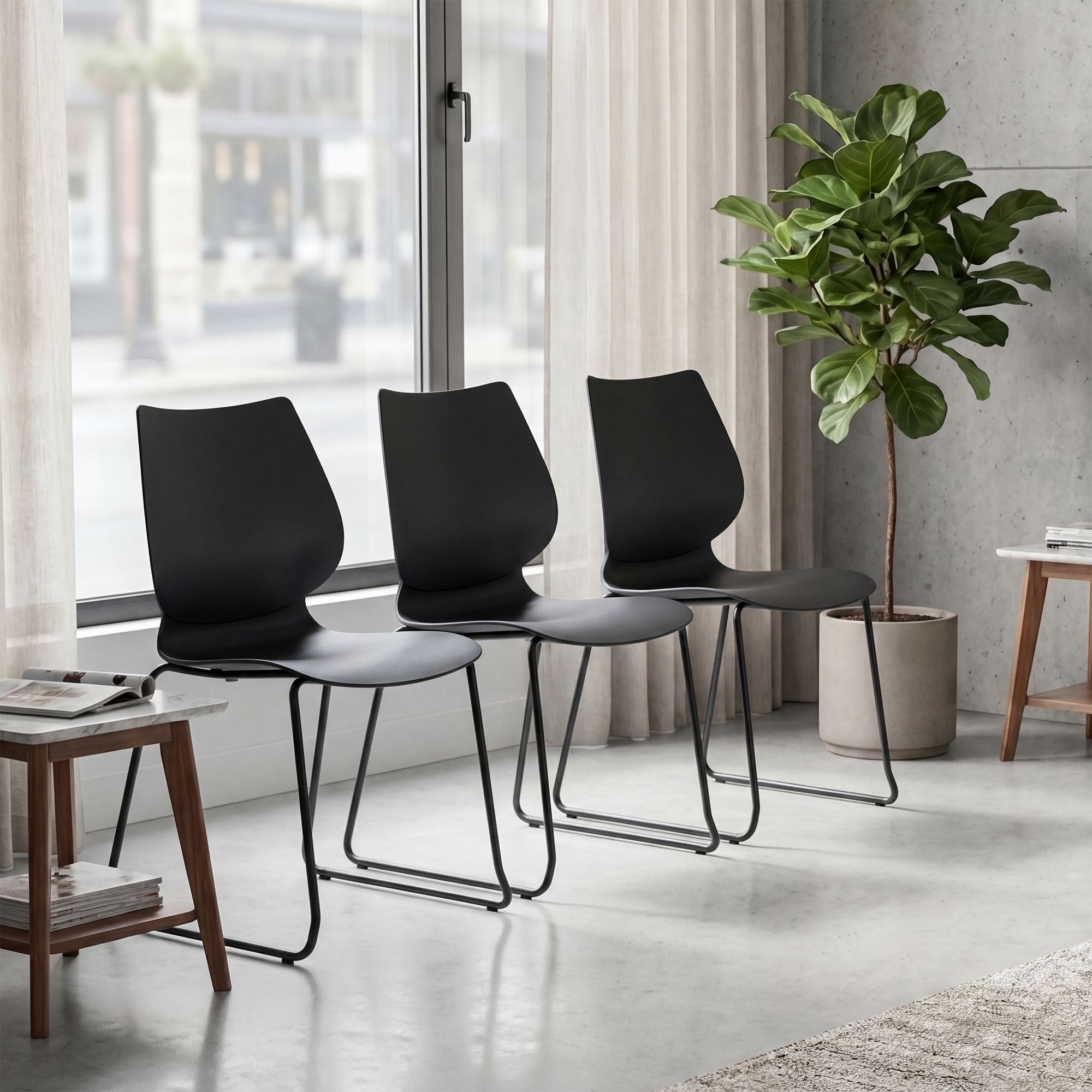 Set van 2 stapelstoelen Houma