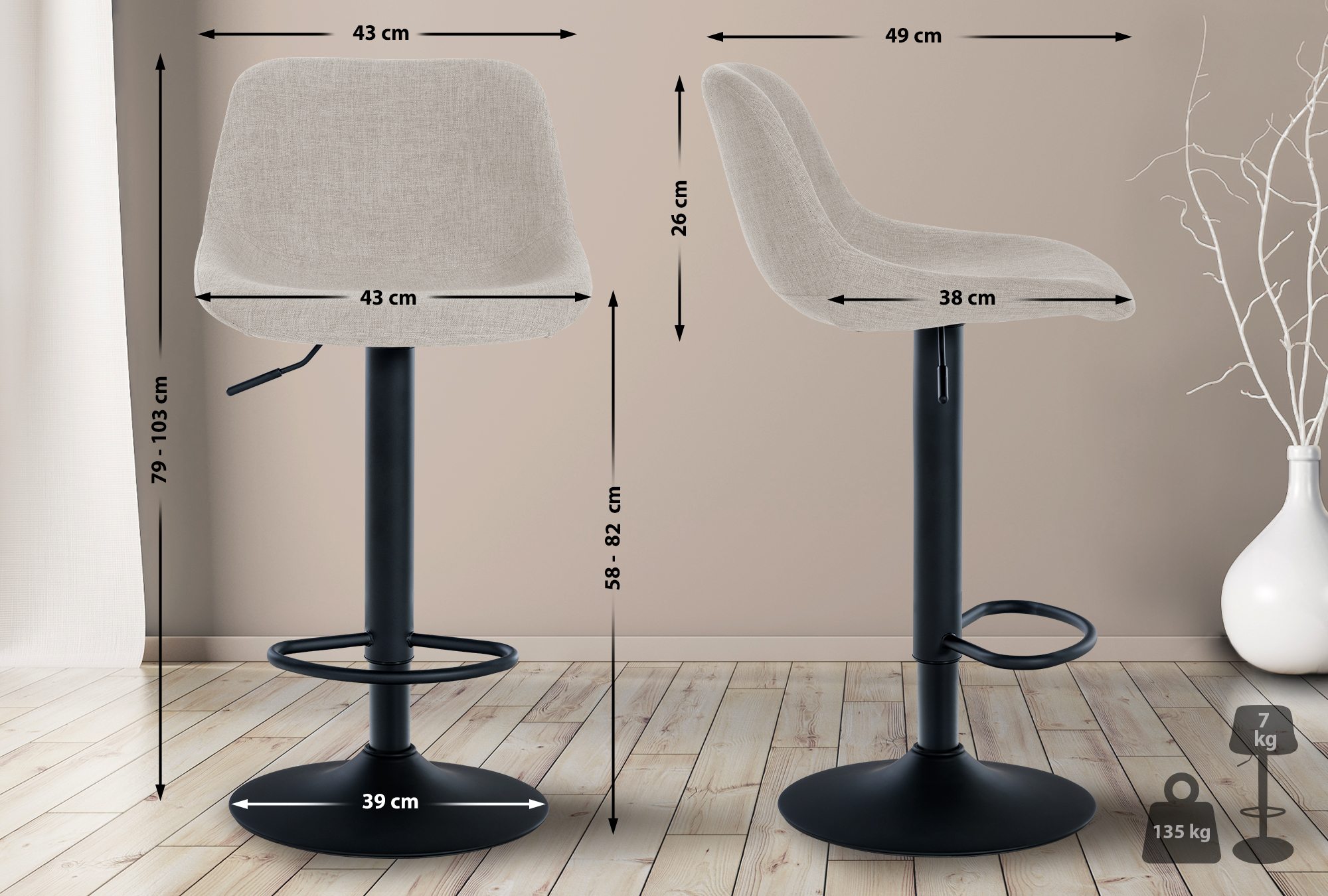 Set van 2 barkrukken Loft
