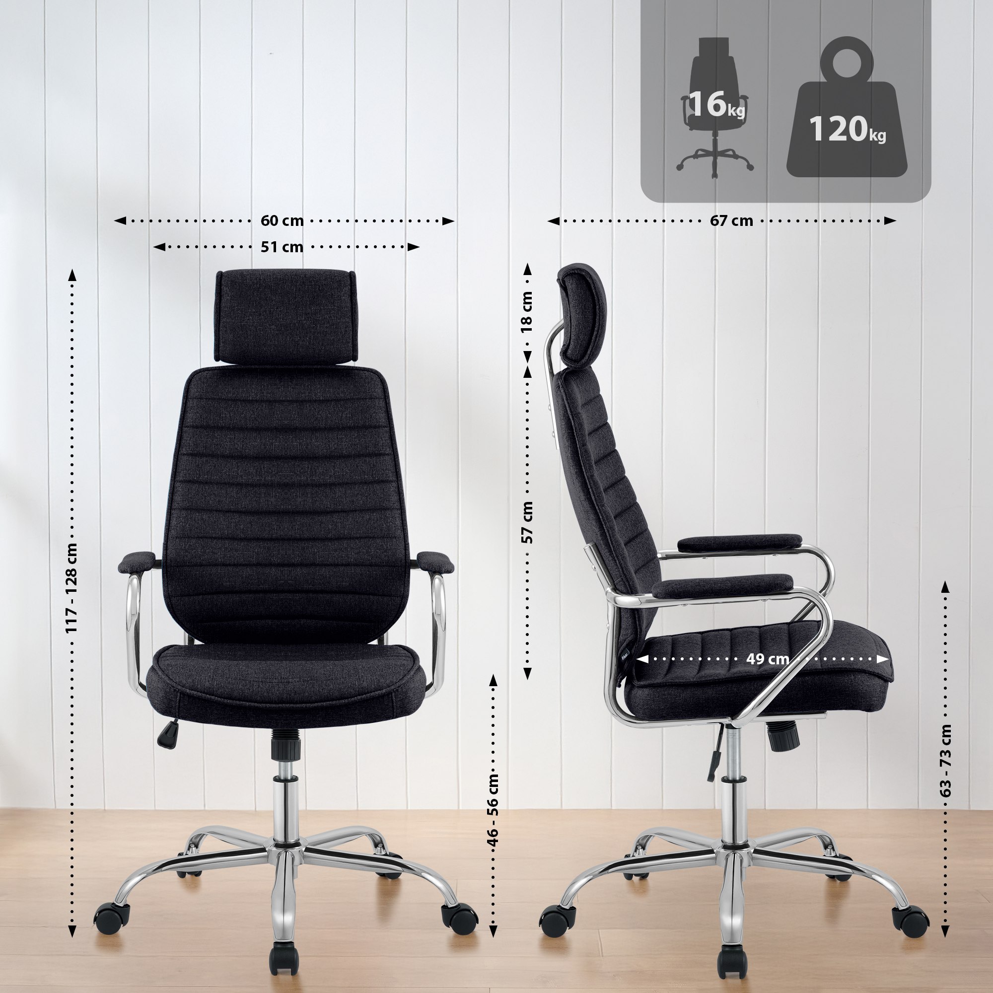Bureaustoel Rako Stof