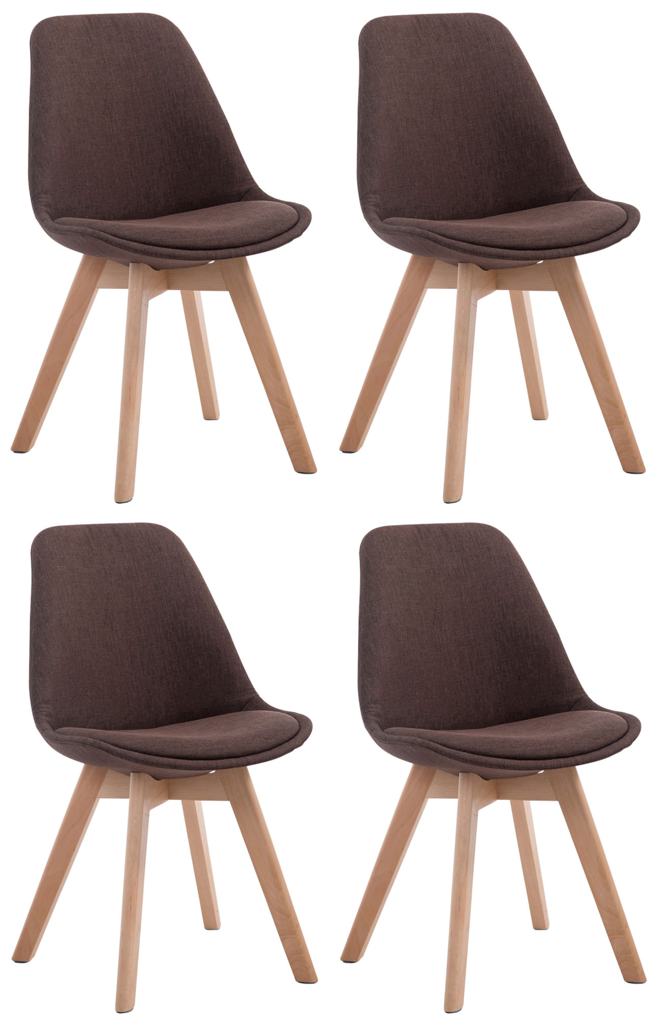 Set van 4 eetkamerstoelen Borneo V2 Stof
