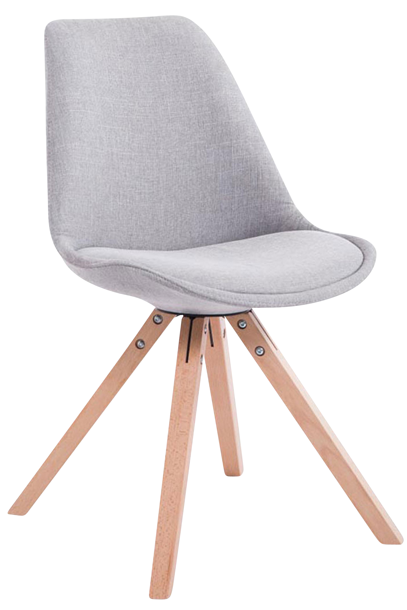 Set van 4 eetkamerstoelen Toulouse stof vierkant