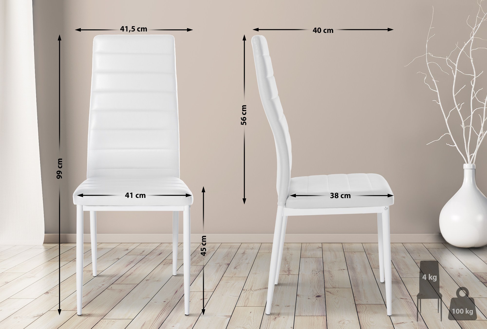Set van 4 eetkamerstoelen Mayfair