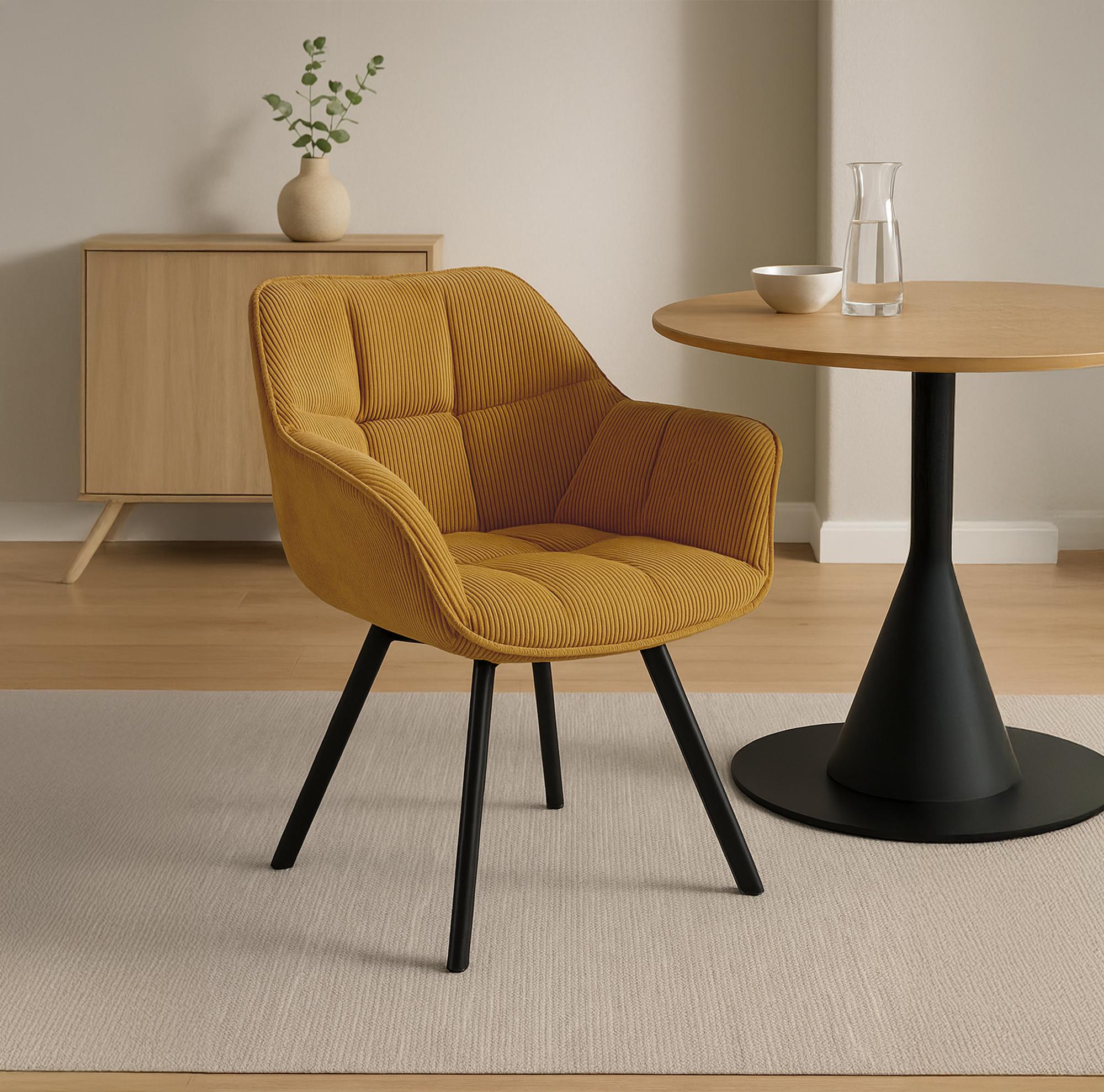 Set van 2 eetkamerstoelen Jordi Cord