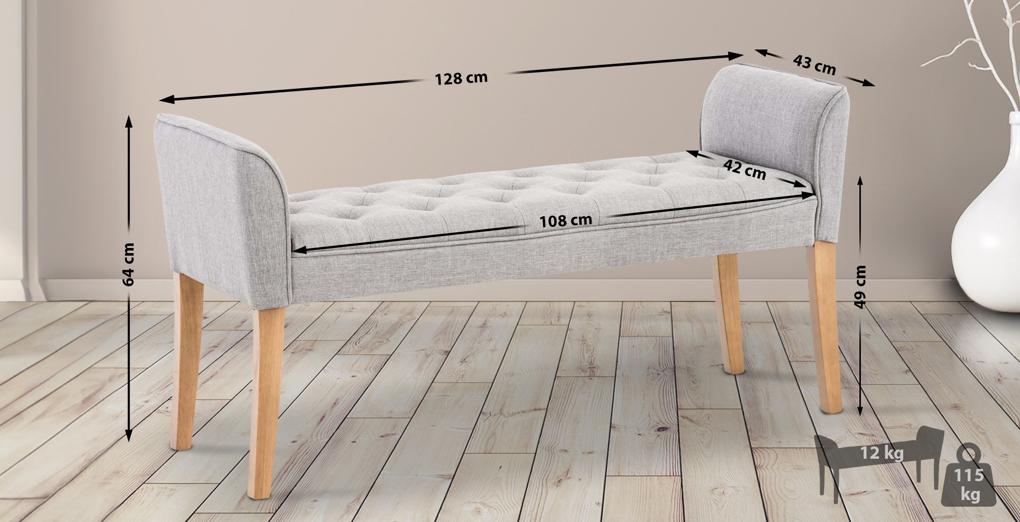 Chaise longue Cleopatra, stof