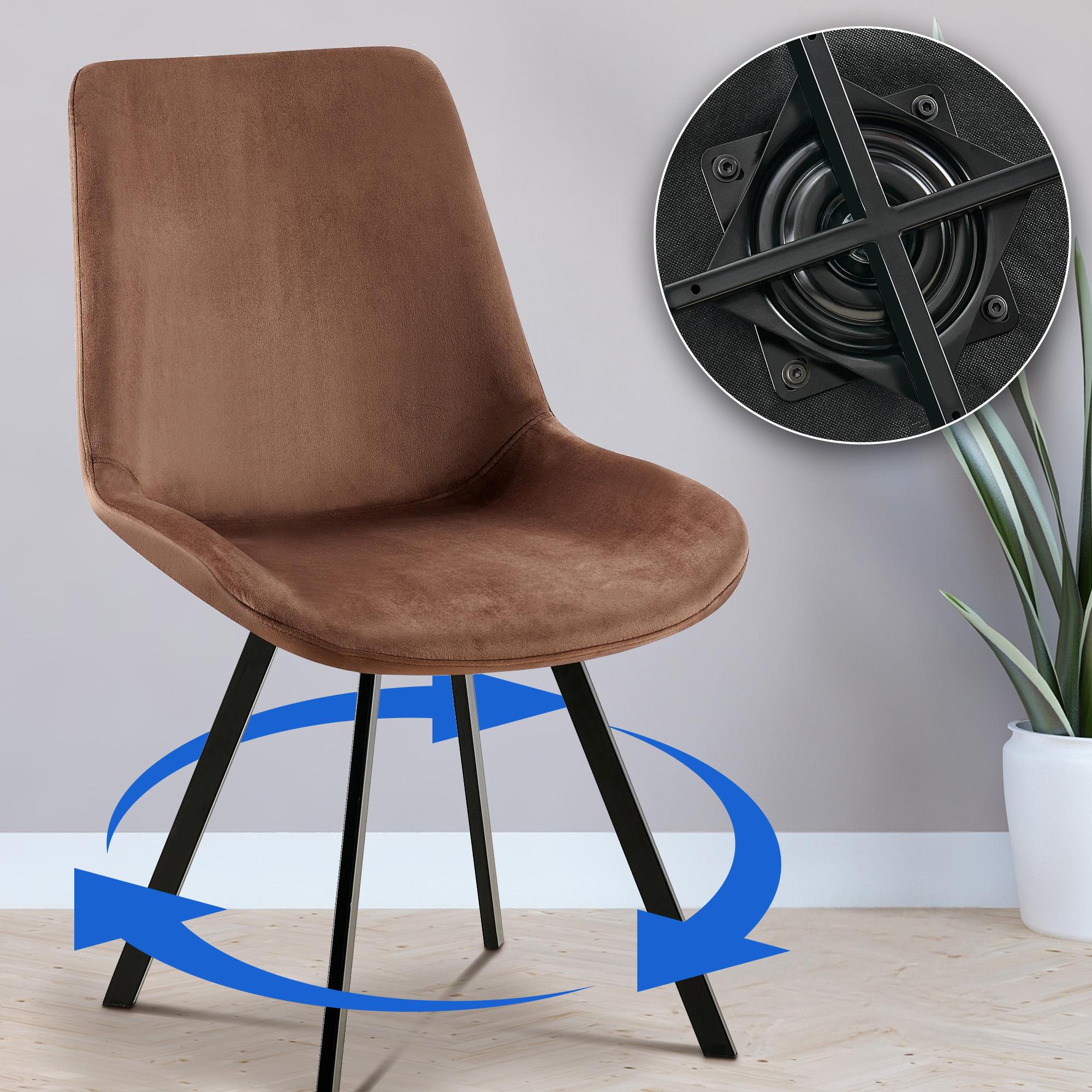 Set van 2 eetkamerstoelen Lewes fluweel