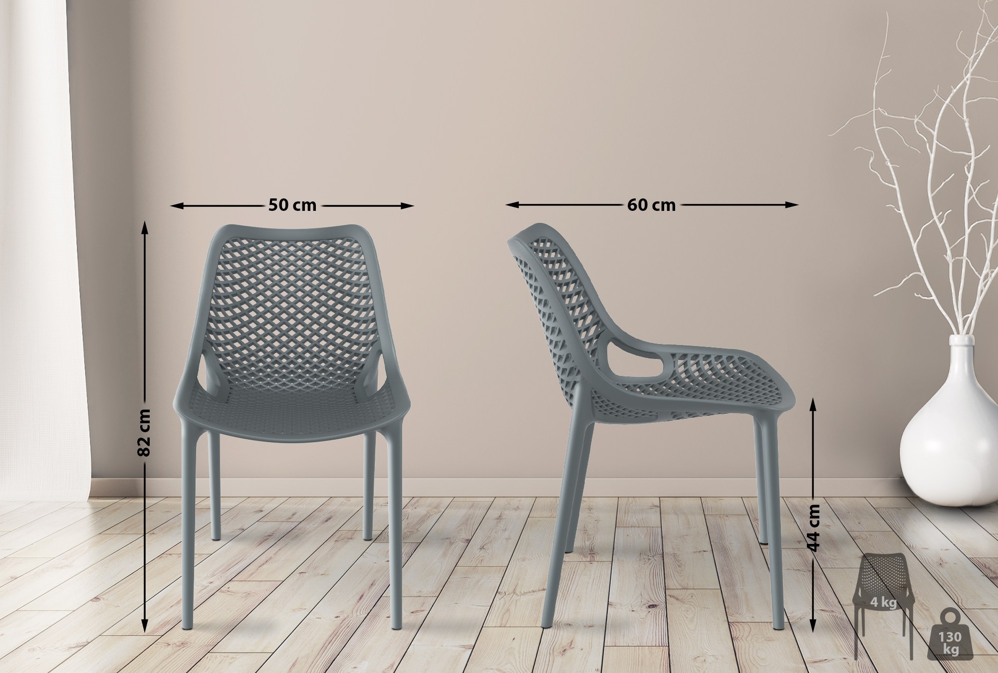 Set van 4 Tuinstoelen Air