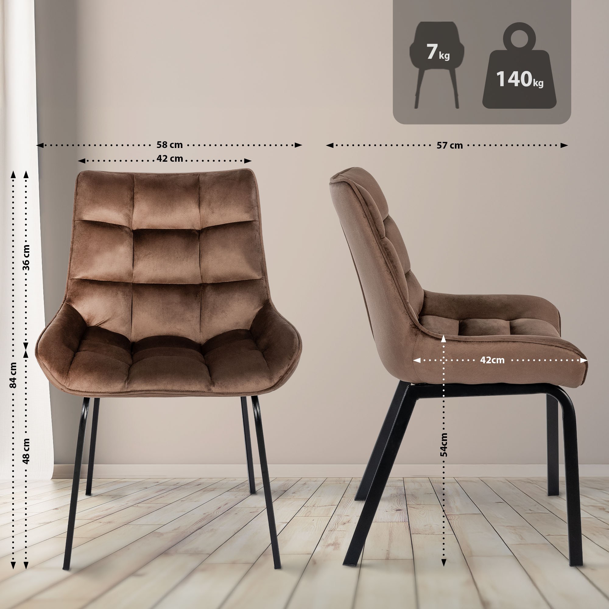 Set van 2 eetkamerstoelen Saranda